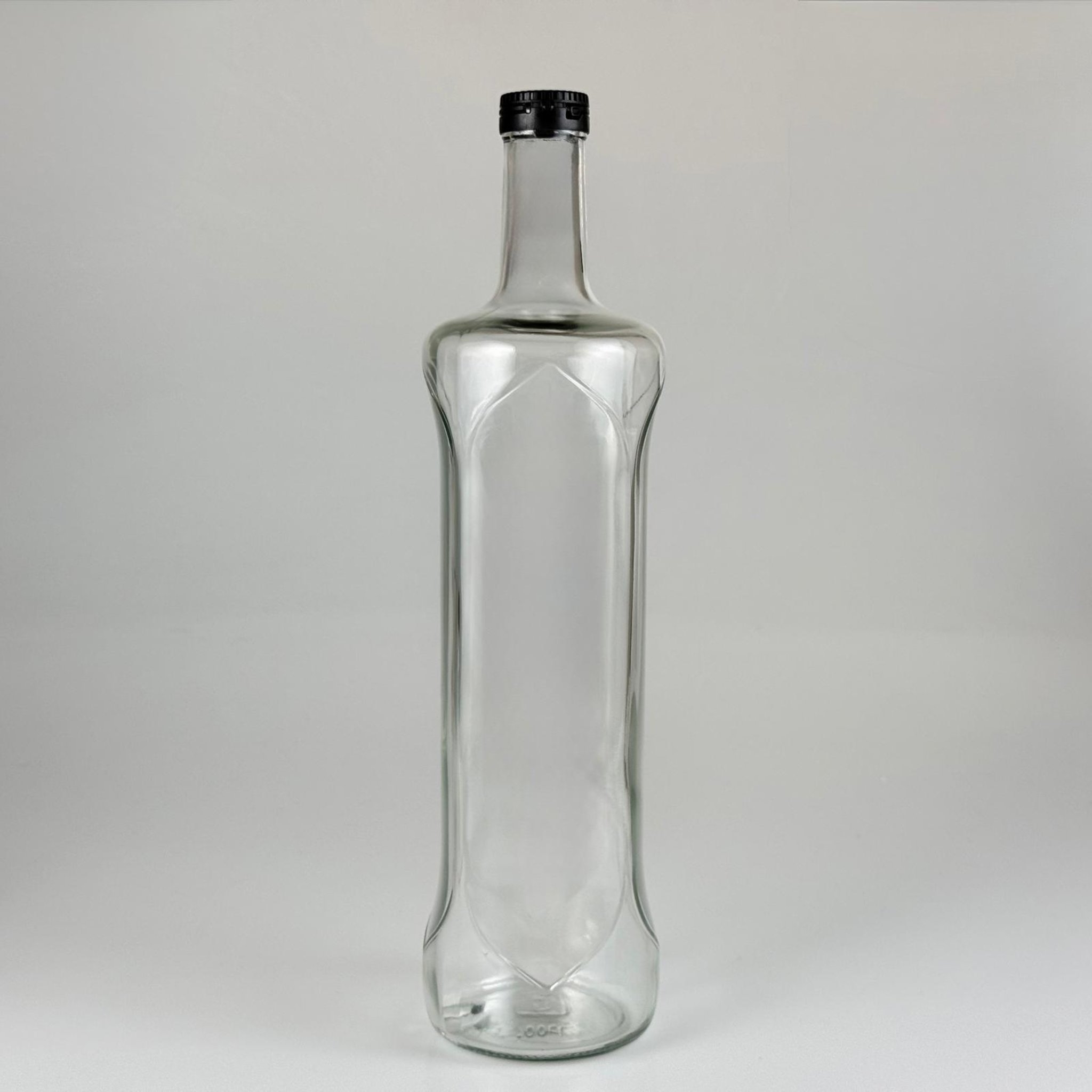 1000 CC DESENLİ DORİKA ŞEFFAF CAM ŞİŞE + YANDAN YIRTMAÇLI SİYAH ÇAKMA KAPAKLI TAKIM - 1000 ML MANTAR TIPALI ÇAKMA AĞIZ  CAM ŞİŞE