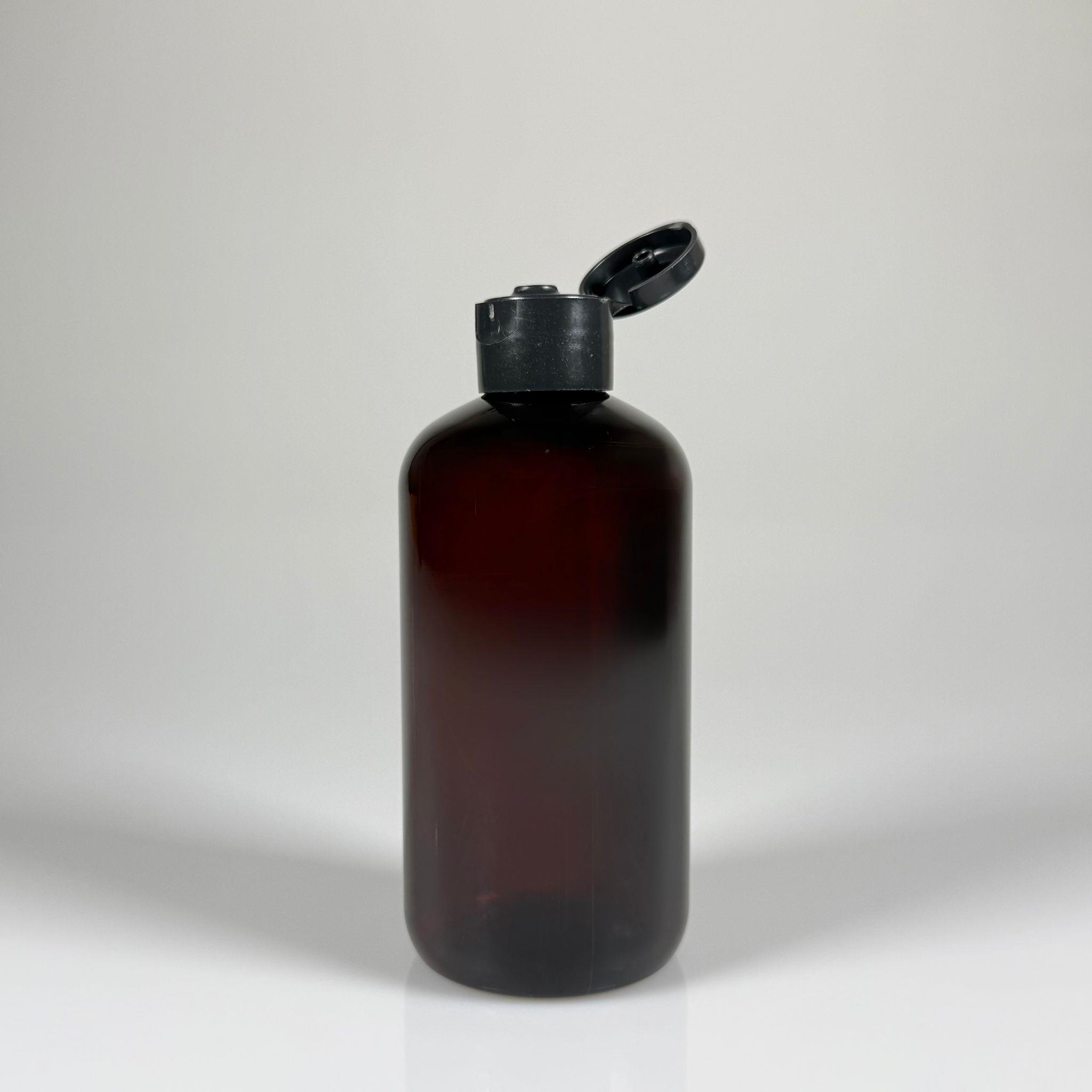 250 CC AMBER PLASTİK ŞİŞE ZEYNEP MODEL - SİYAH FLİPTOP AKITICILI KAPAKLI - 250 ML TOMBUL PET ŞİŞE