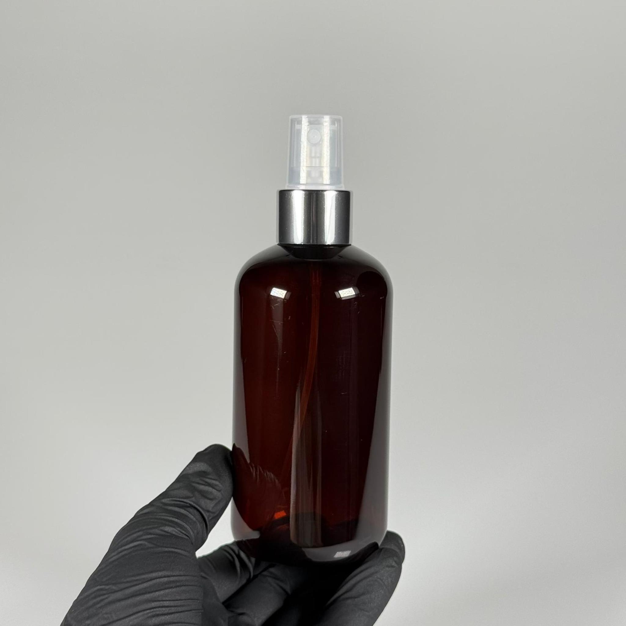 250 CC AMBER ŞİŞE - GÜMÜŞ SPREYLİ - 250 ML SPREYLİ PLASTİK ŞİŞE - ZEYNEP MODEL PET ŞİŞE