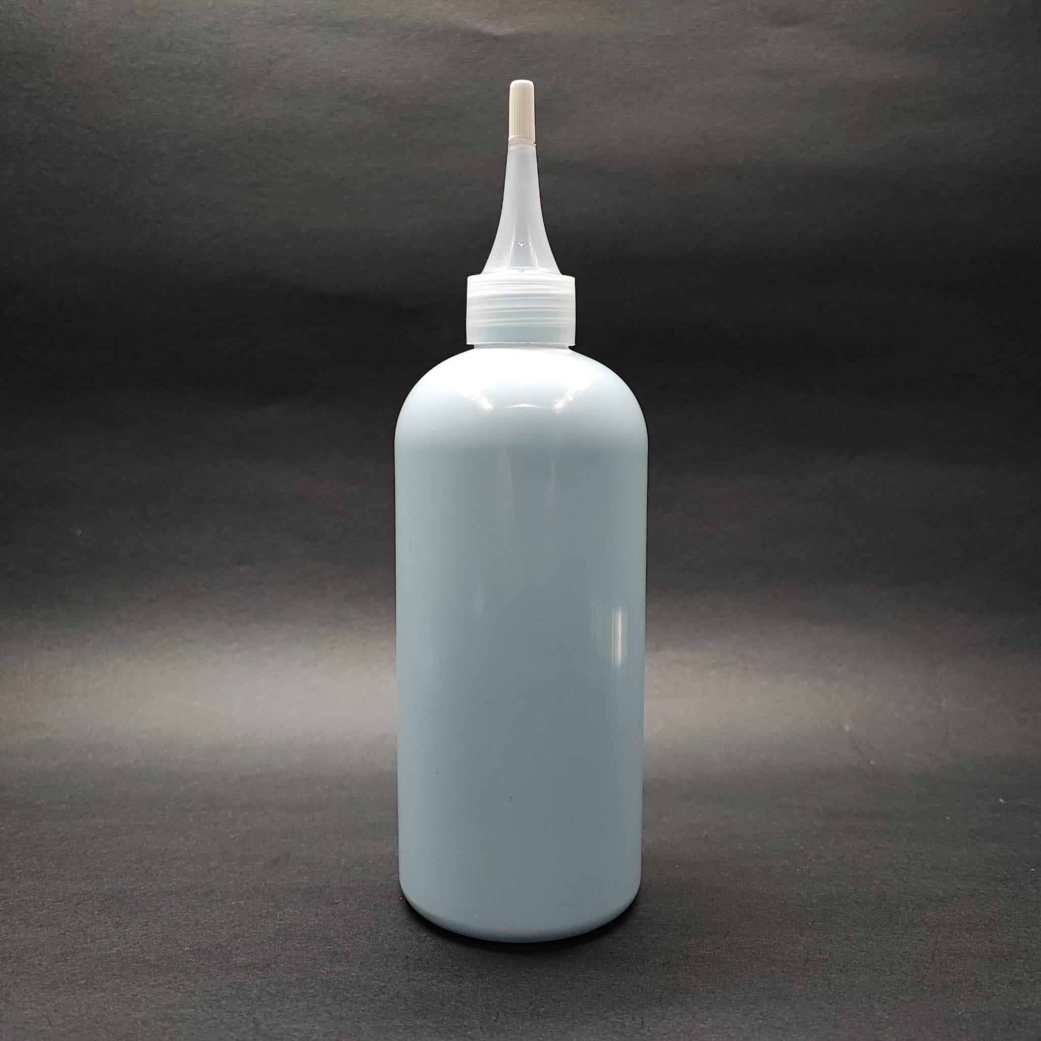400 CC OVAL BOYUNLU SİLİNDİR PET ŞİŞE (30 GR) - AKITICI ŞEFFAF KAPAKLI - 400 ML PLASTİK ŞİŞE - BEBEK MAVİSİ