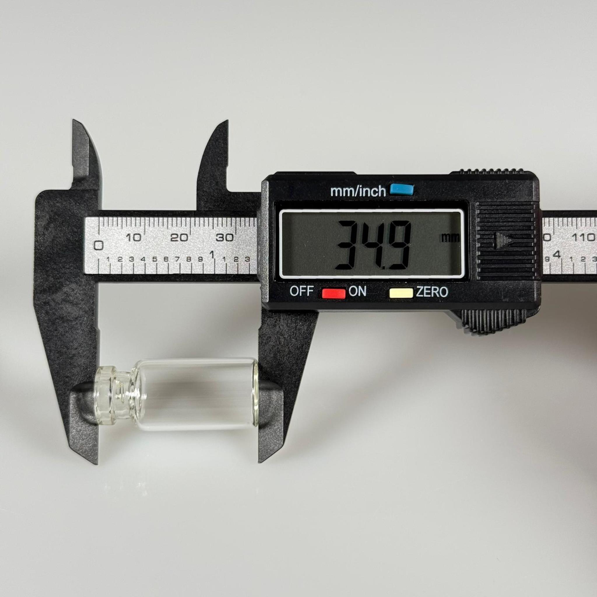 BOROSİLİKAT ŞEFFAF CAM ŞİŞE - 3 CC - 16x35 MM - ÇEKME CAM BORU FLAKON İNCE PENİSİLİN ŞİŞESİ - AĞIZ ÇAPI 13 MM