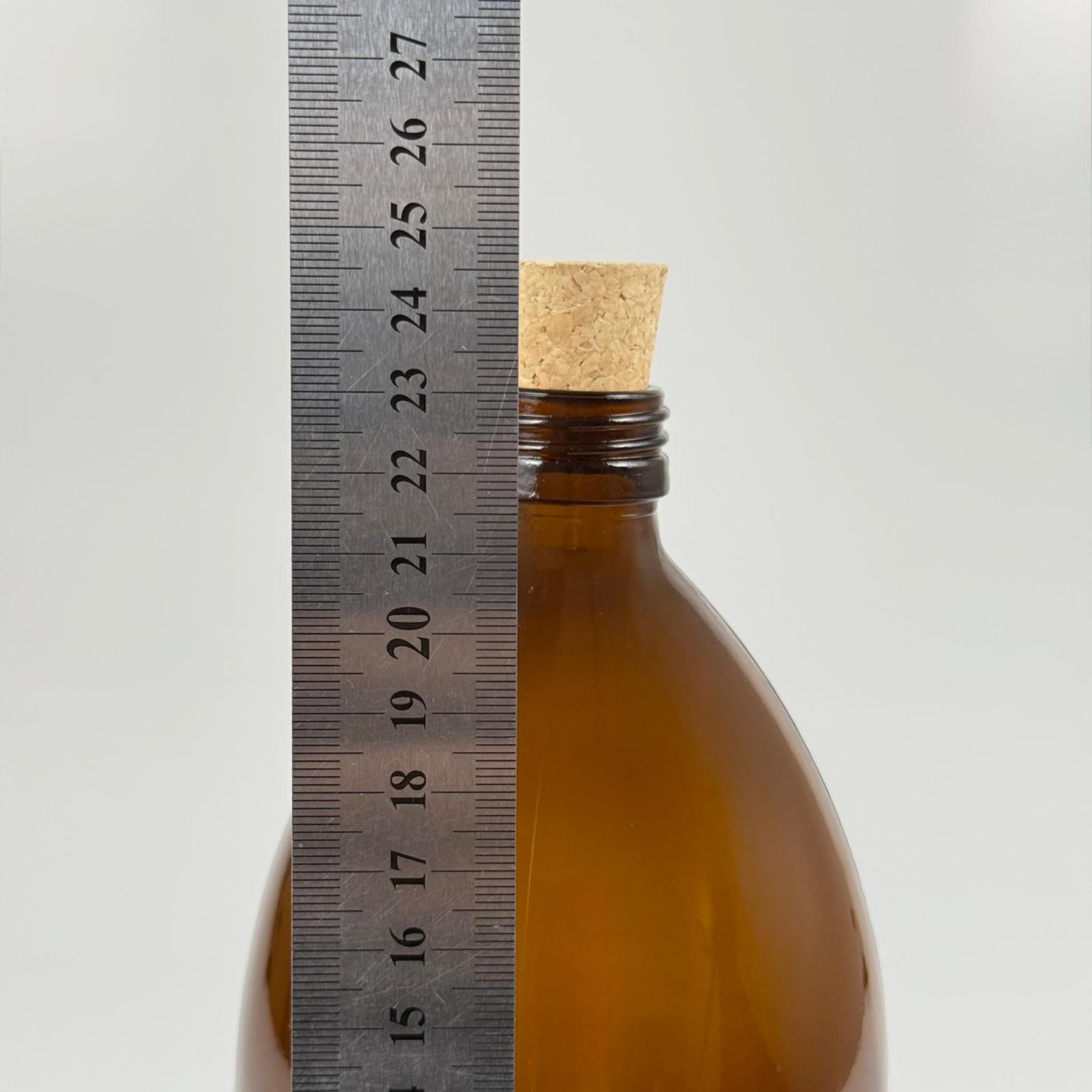 1000 CC AMBER TOMBUL ÖZEL SERİ CAM ŞİŞE - MANTAR TIPALI - 1000 ML CAM ECZA ŞİŞESİ - KAHVERENGİ