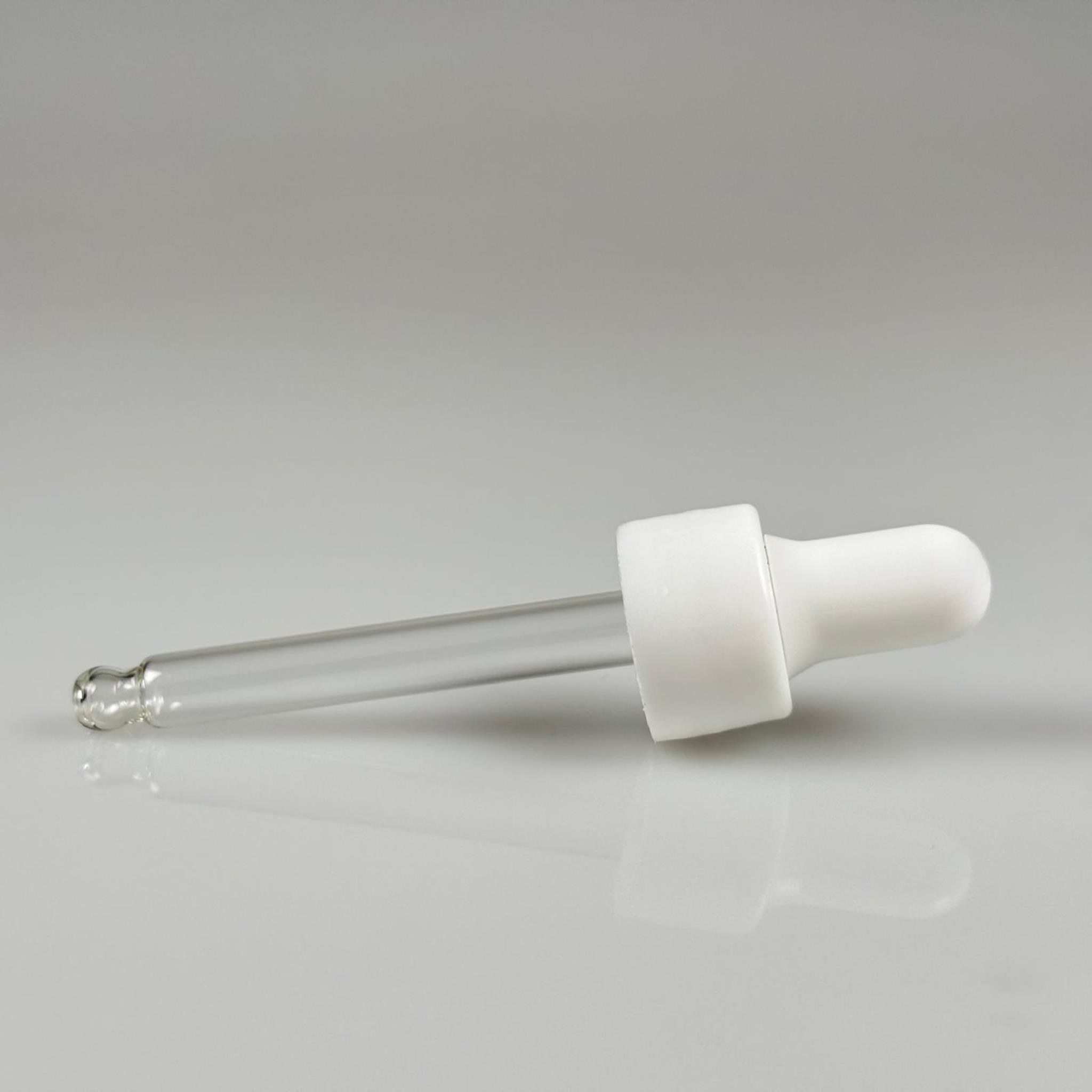 18 MM CAM DAMLALIKLI TAKIM - BEYAZ EMZİK +  DELİKLİ PLASTİK DÜZ BEYAZ KAPAK + 70 MM CAM PİPET
