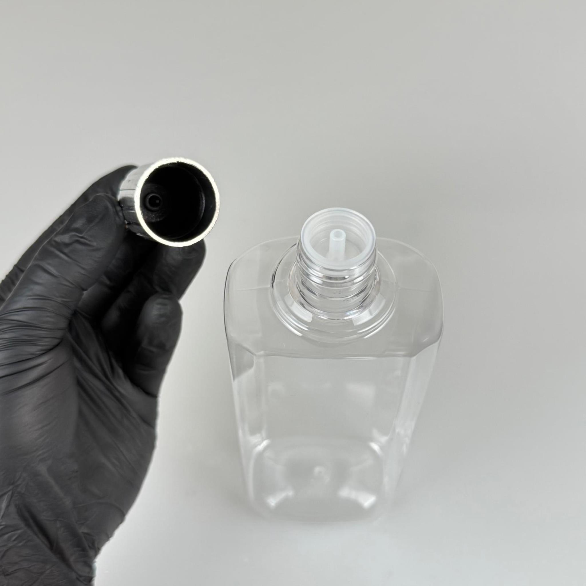 400 CC YASSI MODEL PET ŞİŞE - GÜMÜŞ OSMANLI KAPAKLI TIPALI - 400 ML PLASTİK KOLONYA ŞİŞESİ