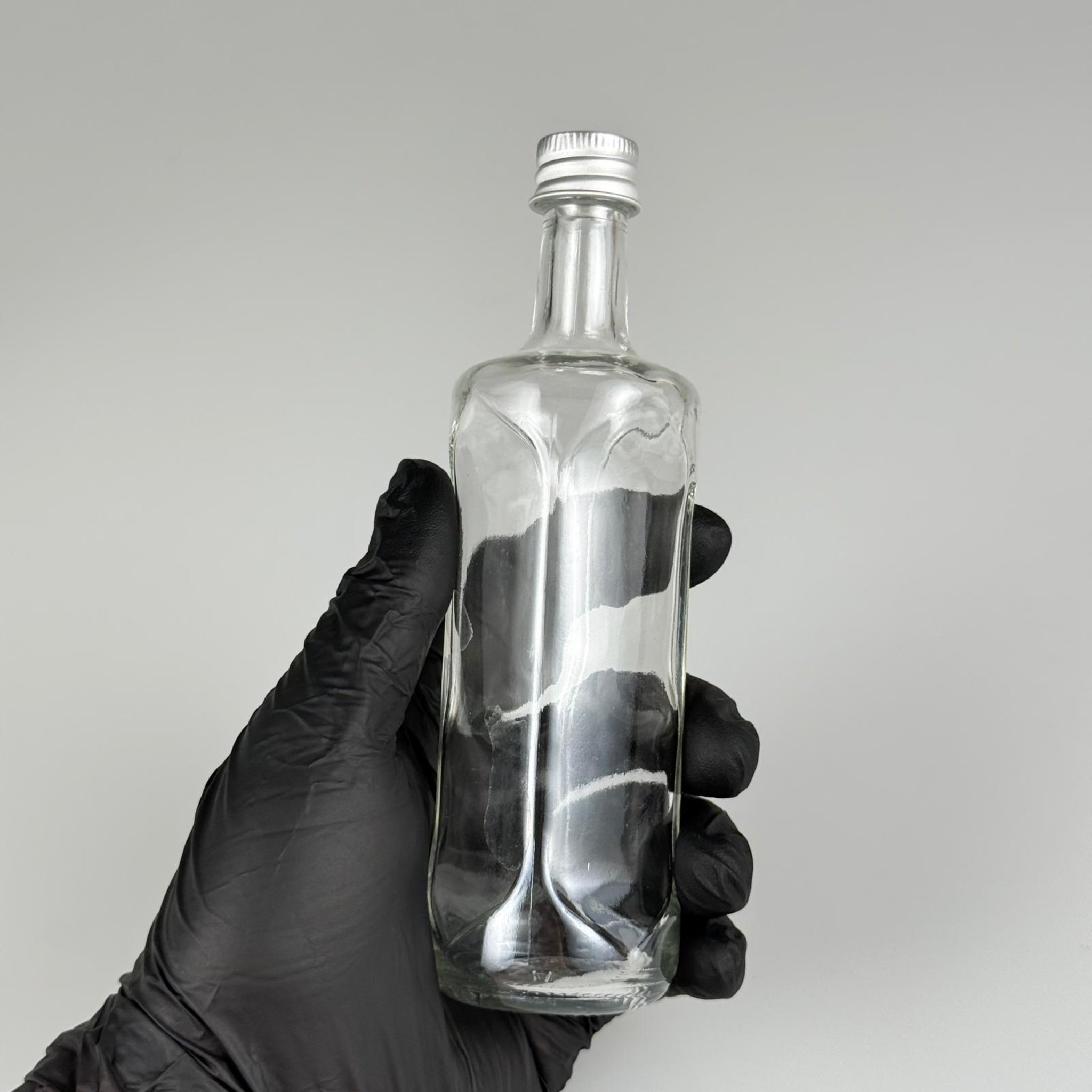 100 CC ŞEFFAF CAM DORİKA  ŞİŞE + GÜMÜŞ ALÜMİNYUM METAL KAPAKLI TAKIM - 100 ML SOS ŞİŞESİ