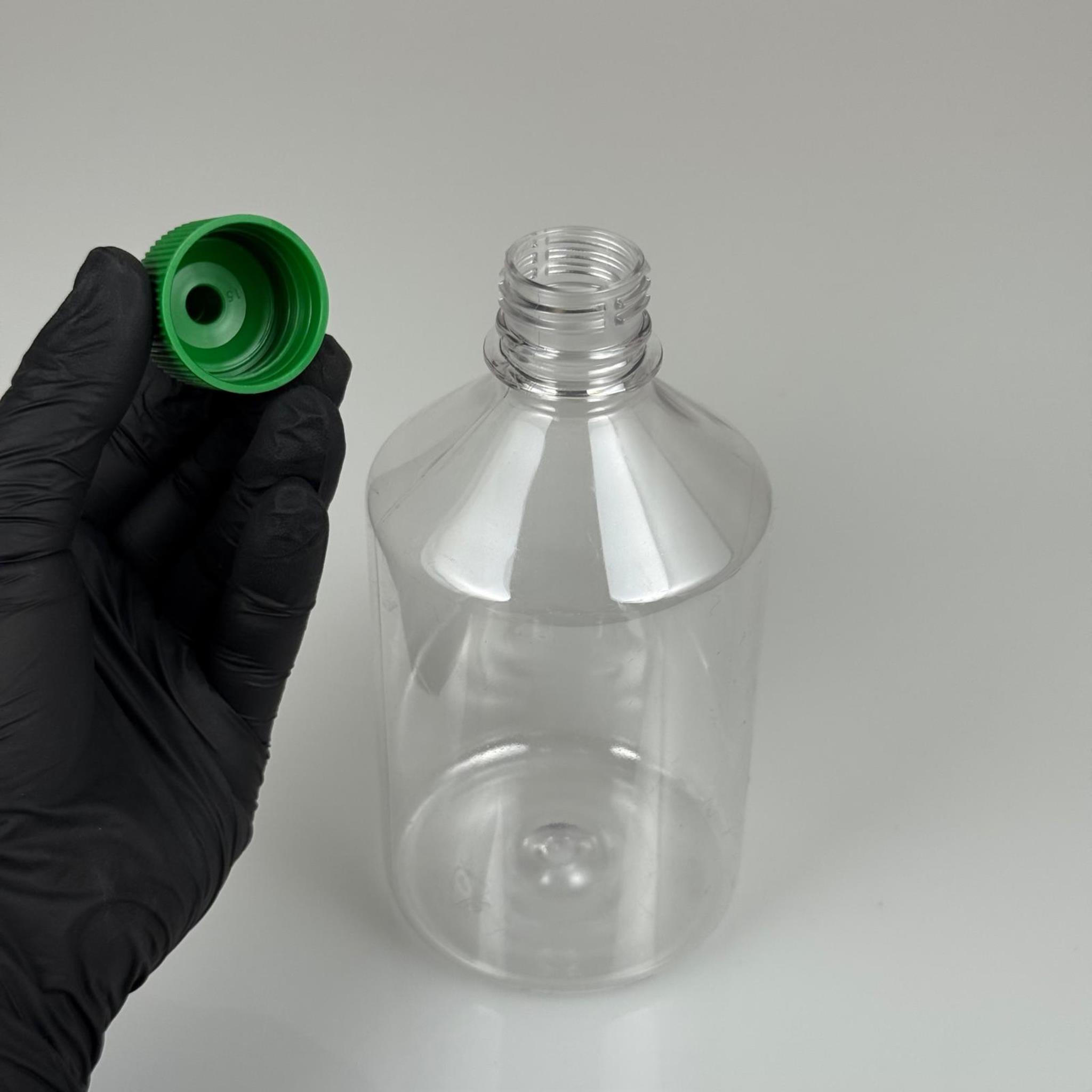 ZEYTİNYAĞI, SOS, ACI SOS, SİRKE, SRIRACHA VB BOŞ ŞİŞELERİ - YEŞİL SİVRİ TWİST AKITICI KAPAK + 500 ML ŞEFFAF PET PLASTİK ŞİŞE TAKIM