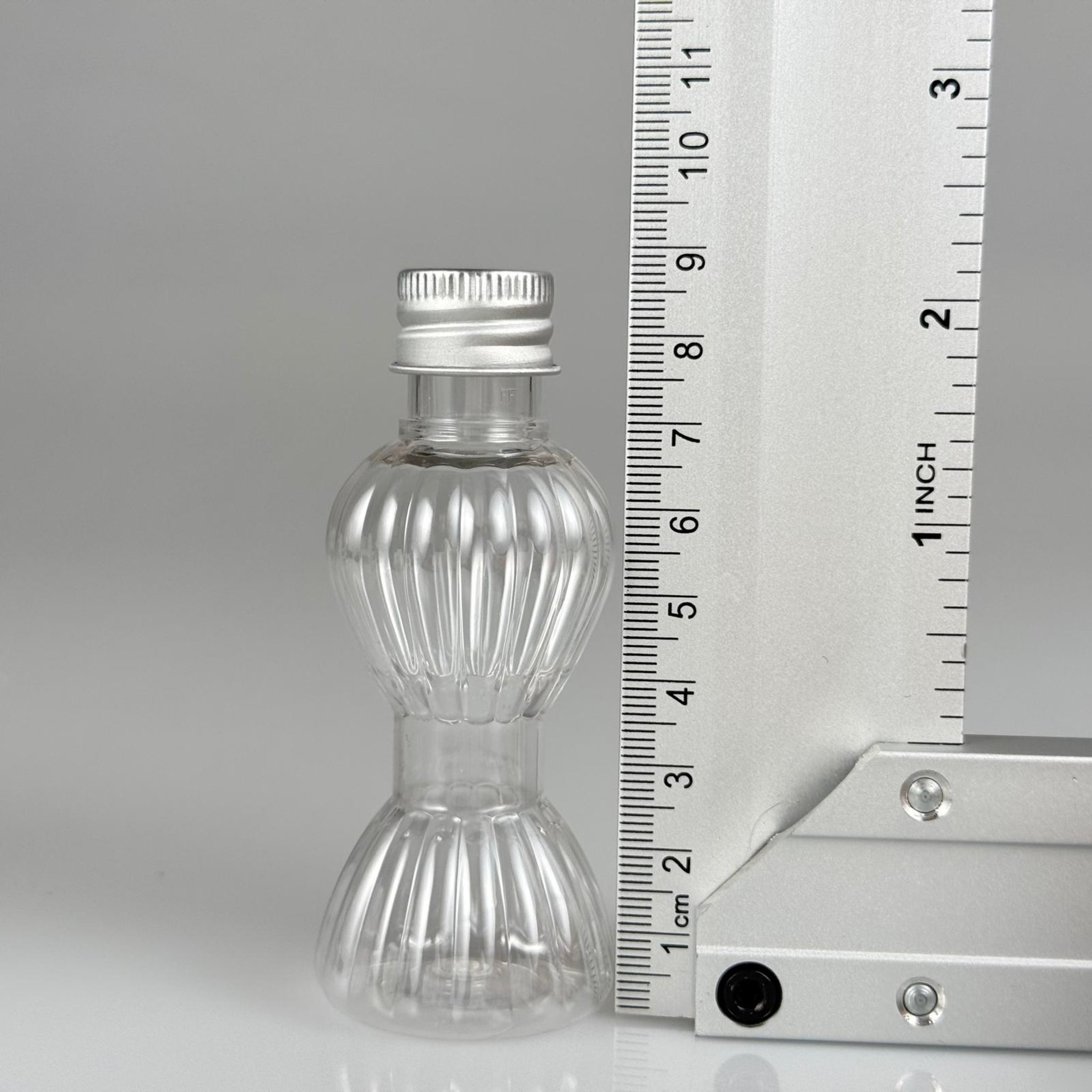 40 CC MİNİ PIRLANTA ŞİŞE + KÖPÜK CONTALI GÜMÜŞ ALÜMİNYUM METAL KAPAKLI + KÖR TIPALI TAKIM - 40 ML CAMPET ŞİŞE