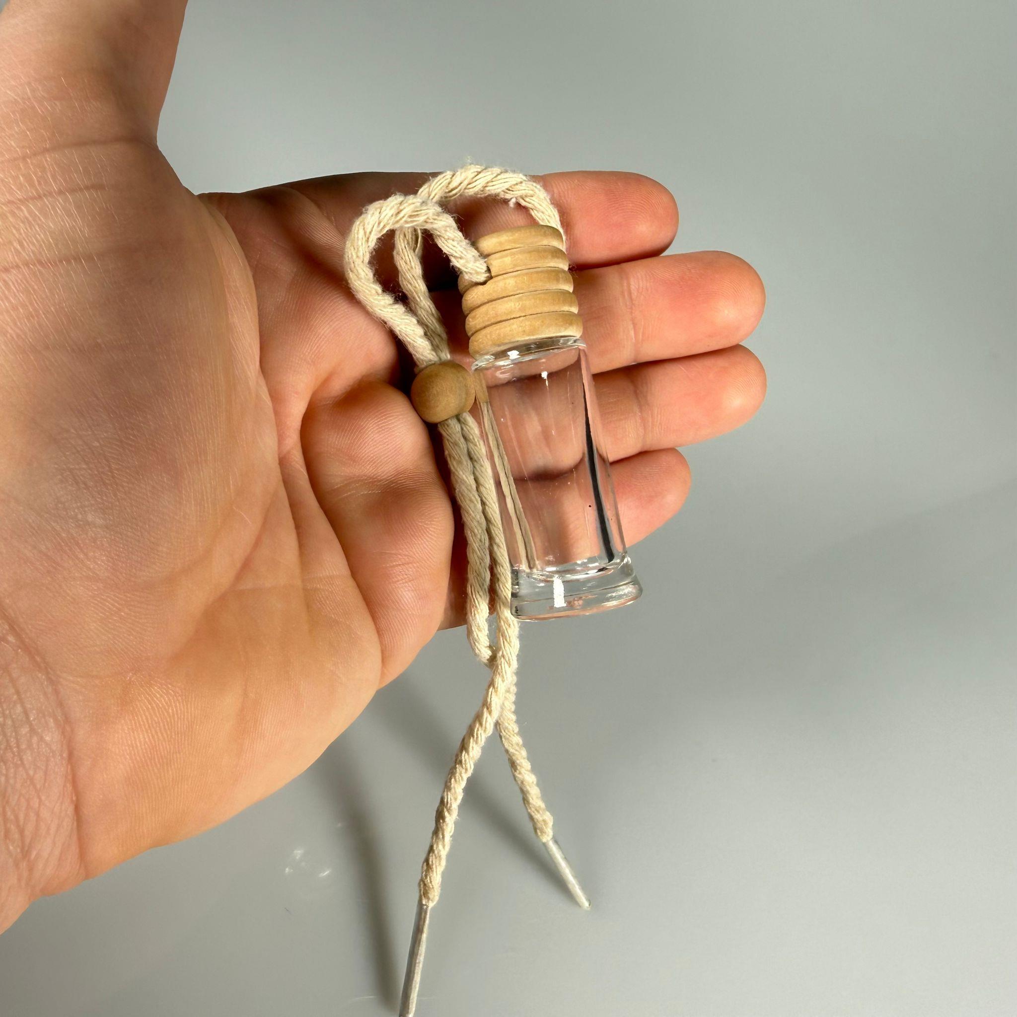 6 CC CAM OTO KOKUSU ŞİŞESİ AHŞAP KAPAKLI TIPALI TAKIM - 6 ML BOŞ OTO PARFÜM ŞİŞESİ