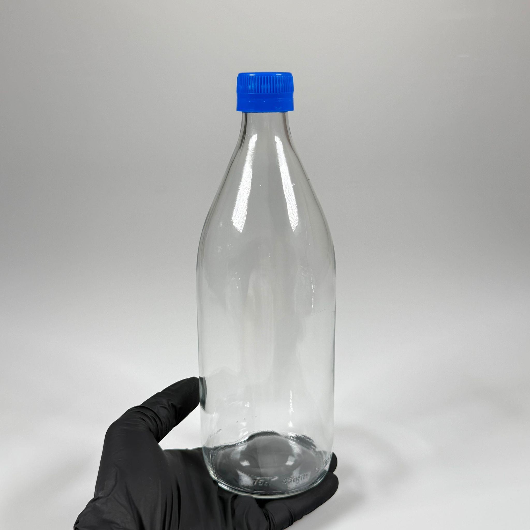 750 CC CAM ŞİŞE - MAVİ KİLİTLİ KAPAKLI - 750 ML CAM ŞİŞE