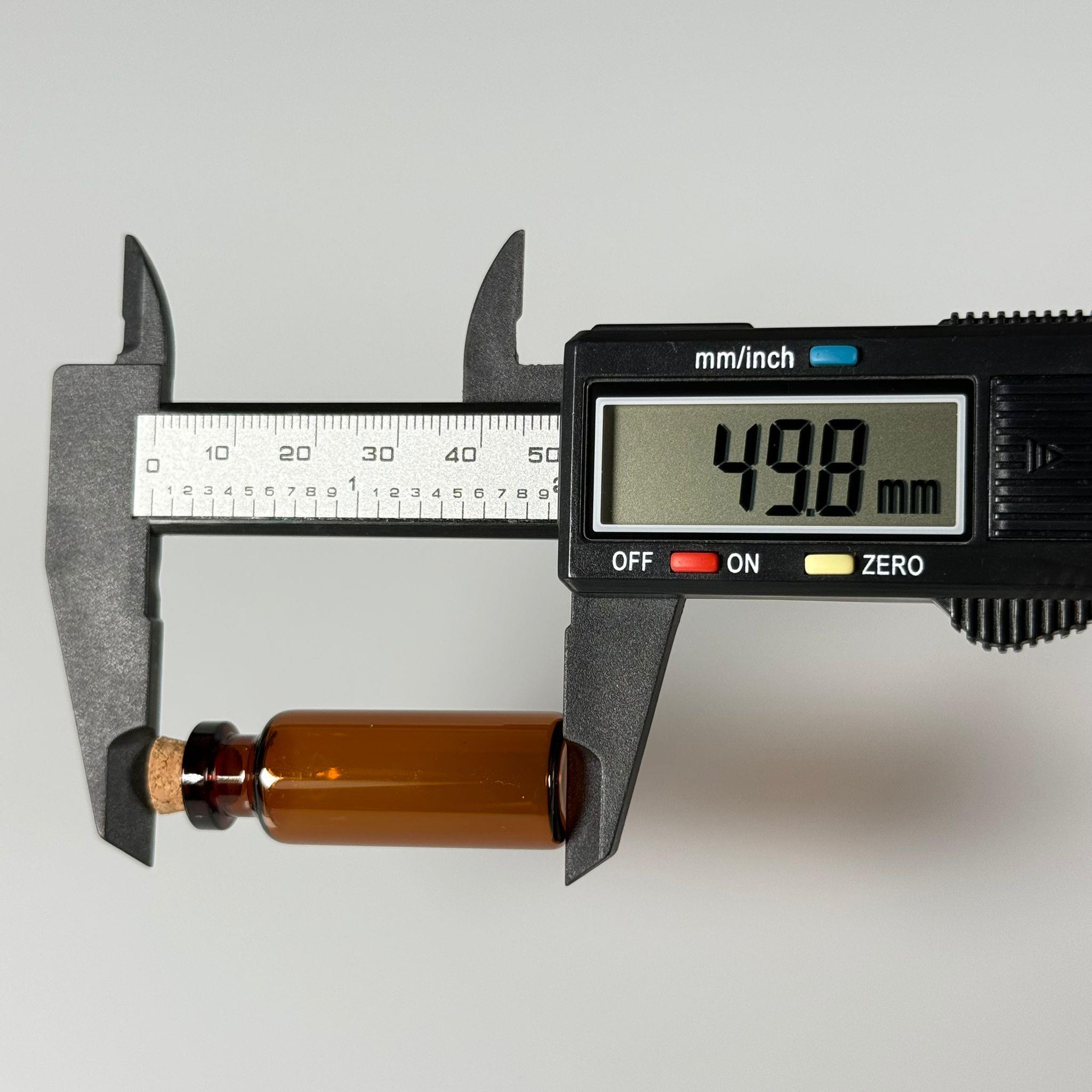 MİNİ CAM ŞİŞE MANTAR TIPALI 4 CC - anahtarlık, aksesuar. kolye, minyatür, mektup, tılsım vb için 4 ml amber küçük cam şişeler