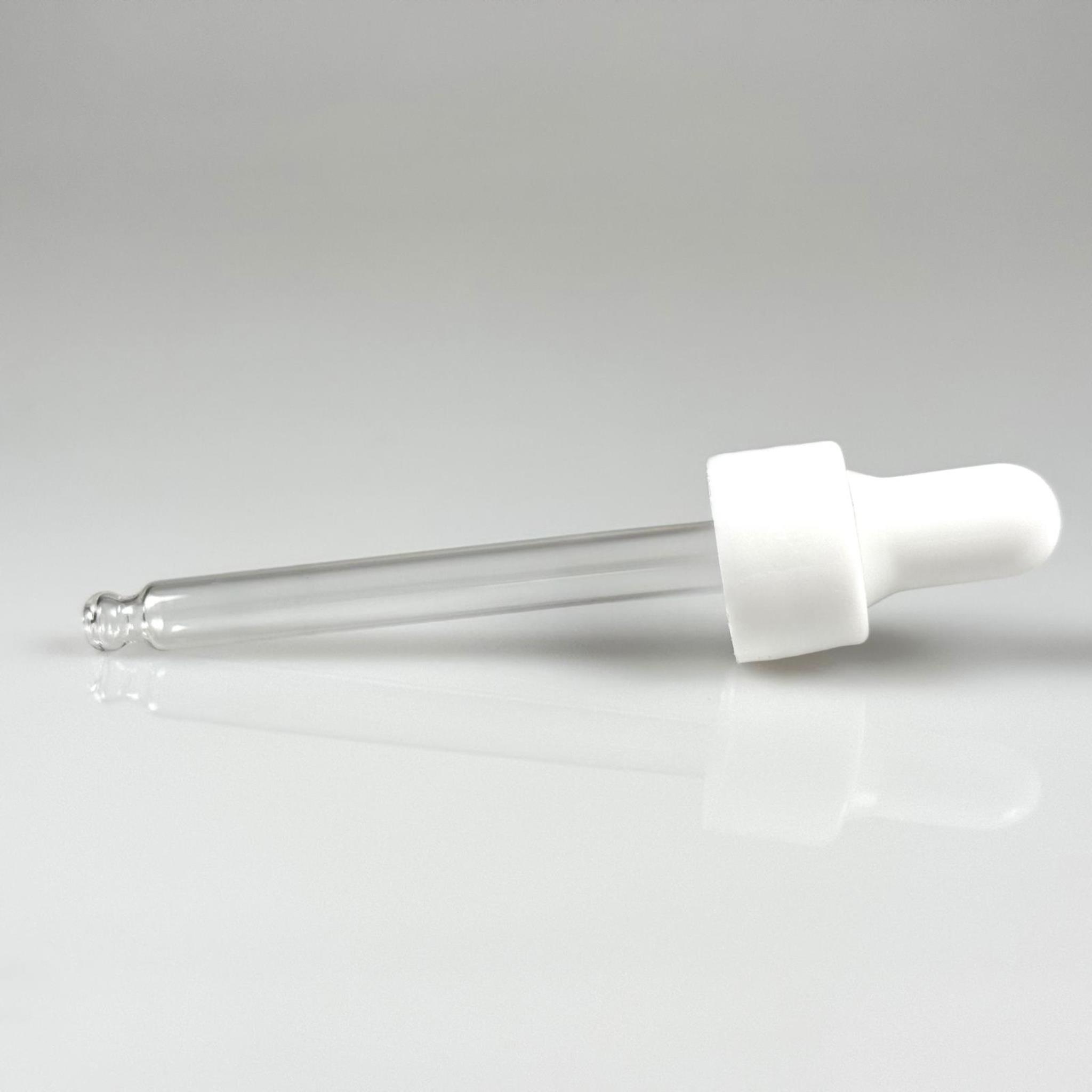 18 MM CAM DAMLALIKLI TAKIM - BEYAZ EMZİK +  DELİKLİ PLASTİK DÜZ BEYAZ KAPAK + 77 MM CAM PİPET