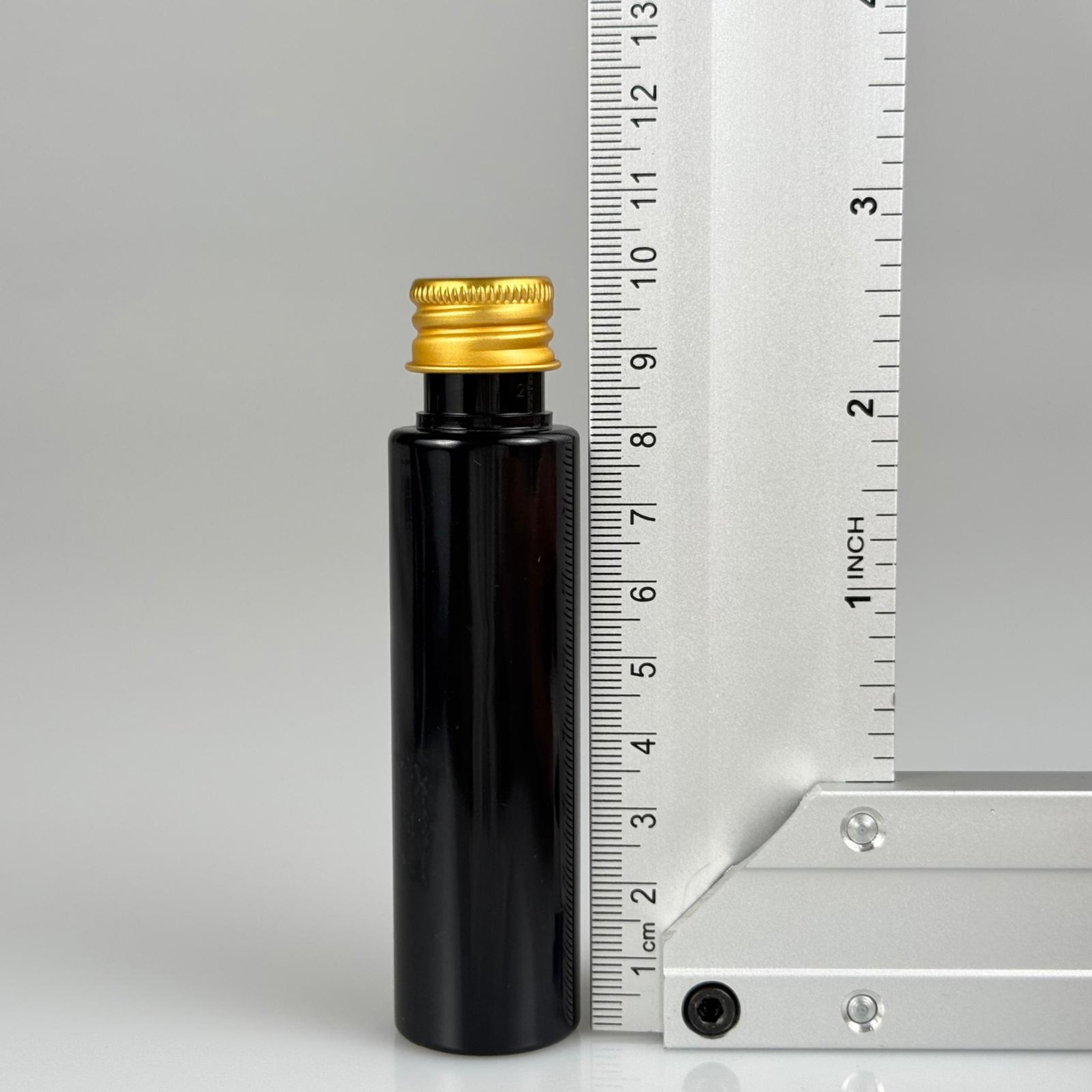 35 CC PET ŞİŞE - KÖPÜK CONTALI GOLD ALÜMİNYUM METAL KAPAKLI + DAMLALIKLI KOLONYA TIPALI TAKIM - 35 ML SİYAH PET ŞİŞE
