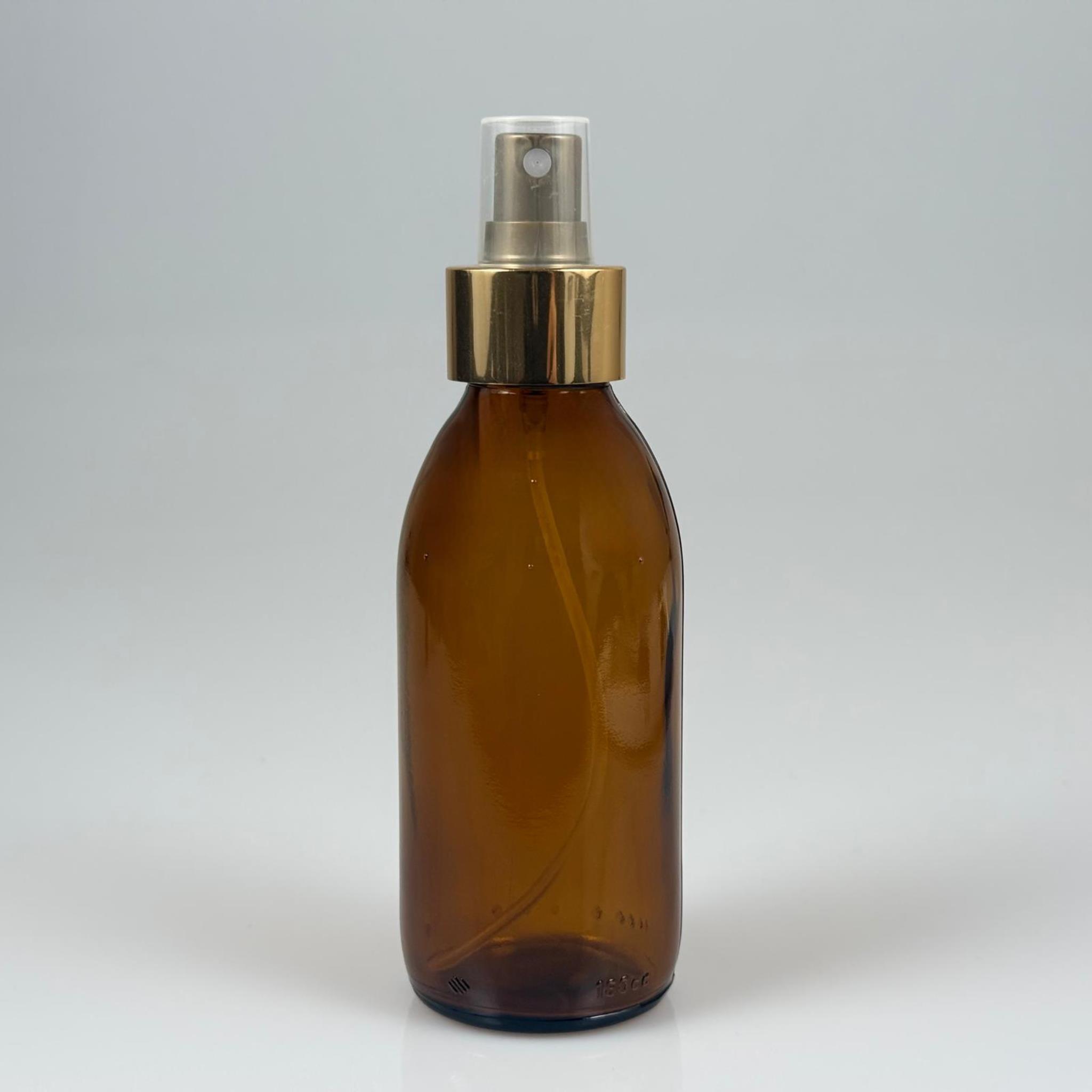 160 CC AMBER CAM ŞİŞE  - GOLDA GOLD PARMAK SPREYLİ TAKIM - 160 ML CAM SPREYLİ ŞİŞE