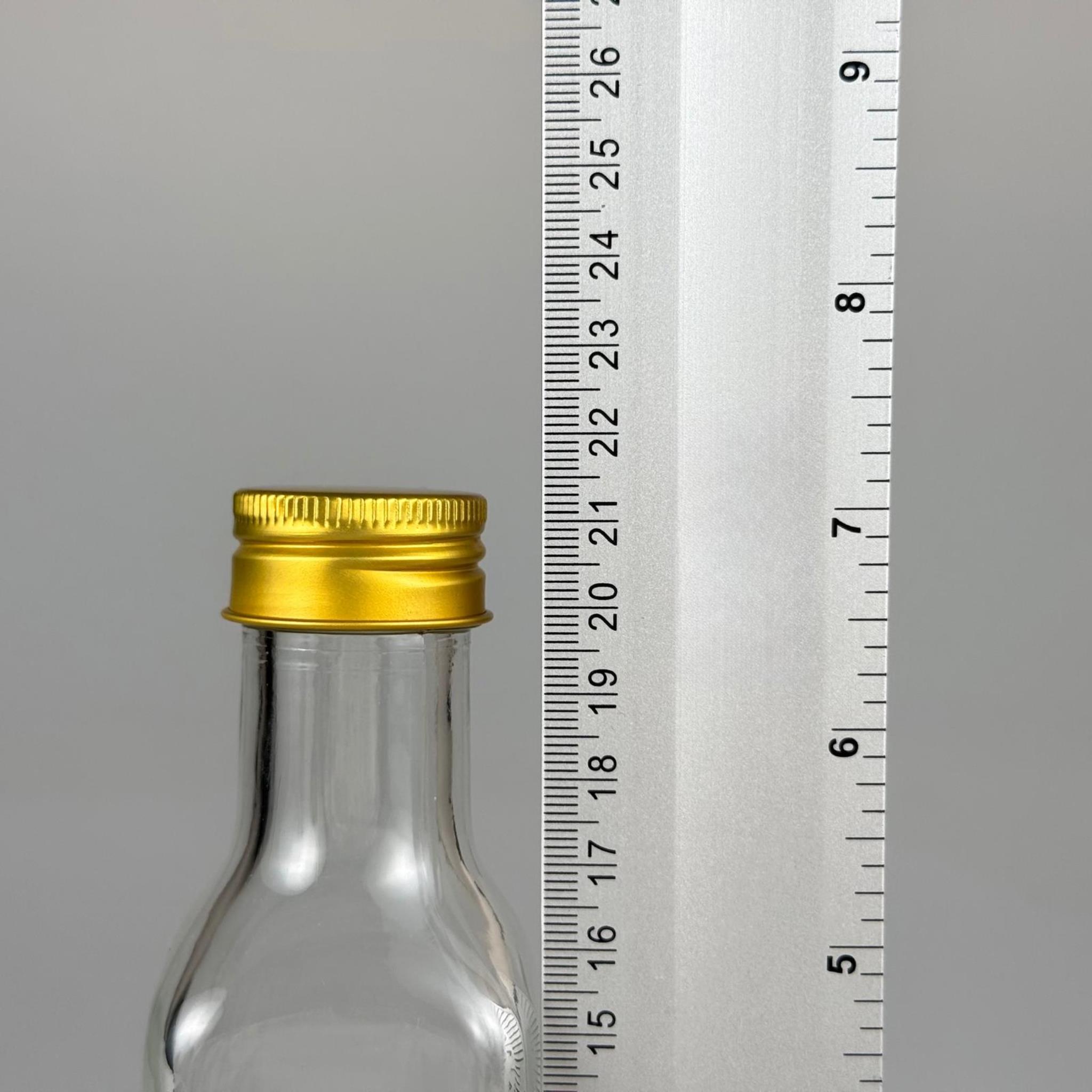 250 CC MARASKA CAM ŞİŞE - GOLD METAL ALÜMİNYUM KAPAKLI - 250 ML KÖŞELİ YAĞ ŞİŞESİ - SİRKE ŞİŞESİ