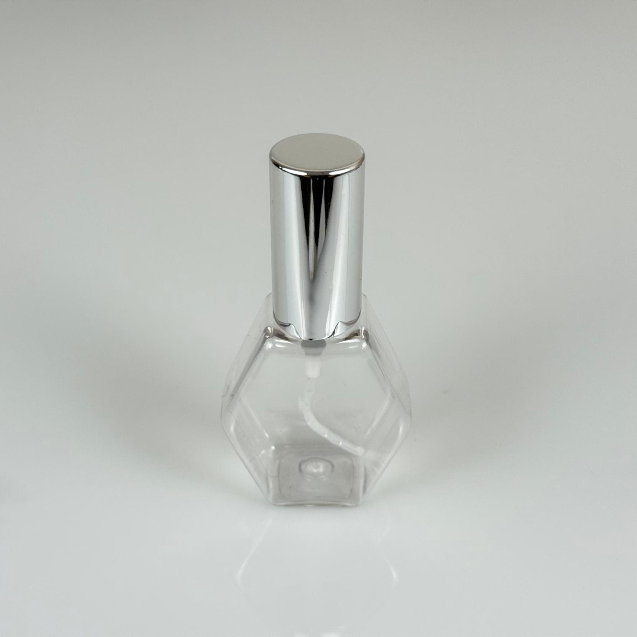 40 ML PET KOLONYA, PARFÜM VB ŞİŞELERİ - METAL ALÜMİNYUM GÜMÜŞ KAPAK + VİDALI SPREY + 40 CC ALTIGEN ŞİŞE SET TAKIM