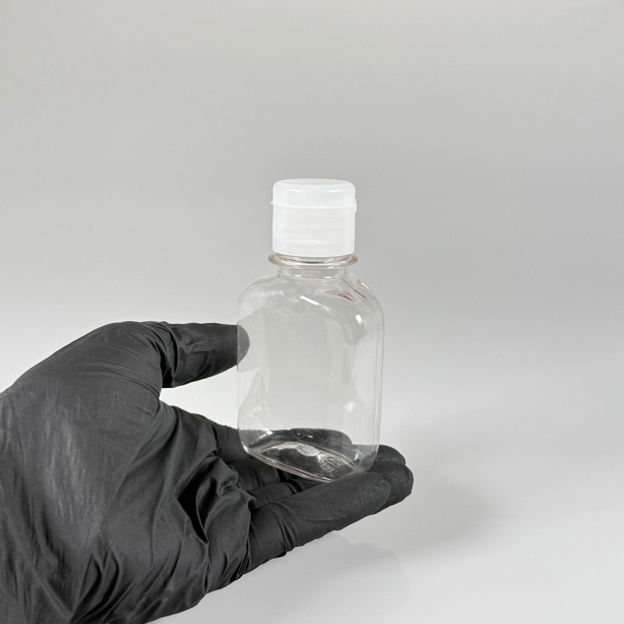 100 CC YASSI PET ŞİŞE - ŞEFFAF FLİPTOP KAPAKLI - 100 ML BOŞ DEZENFEKTAN ŞİŞESİ