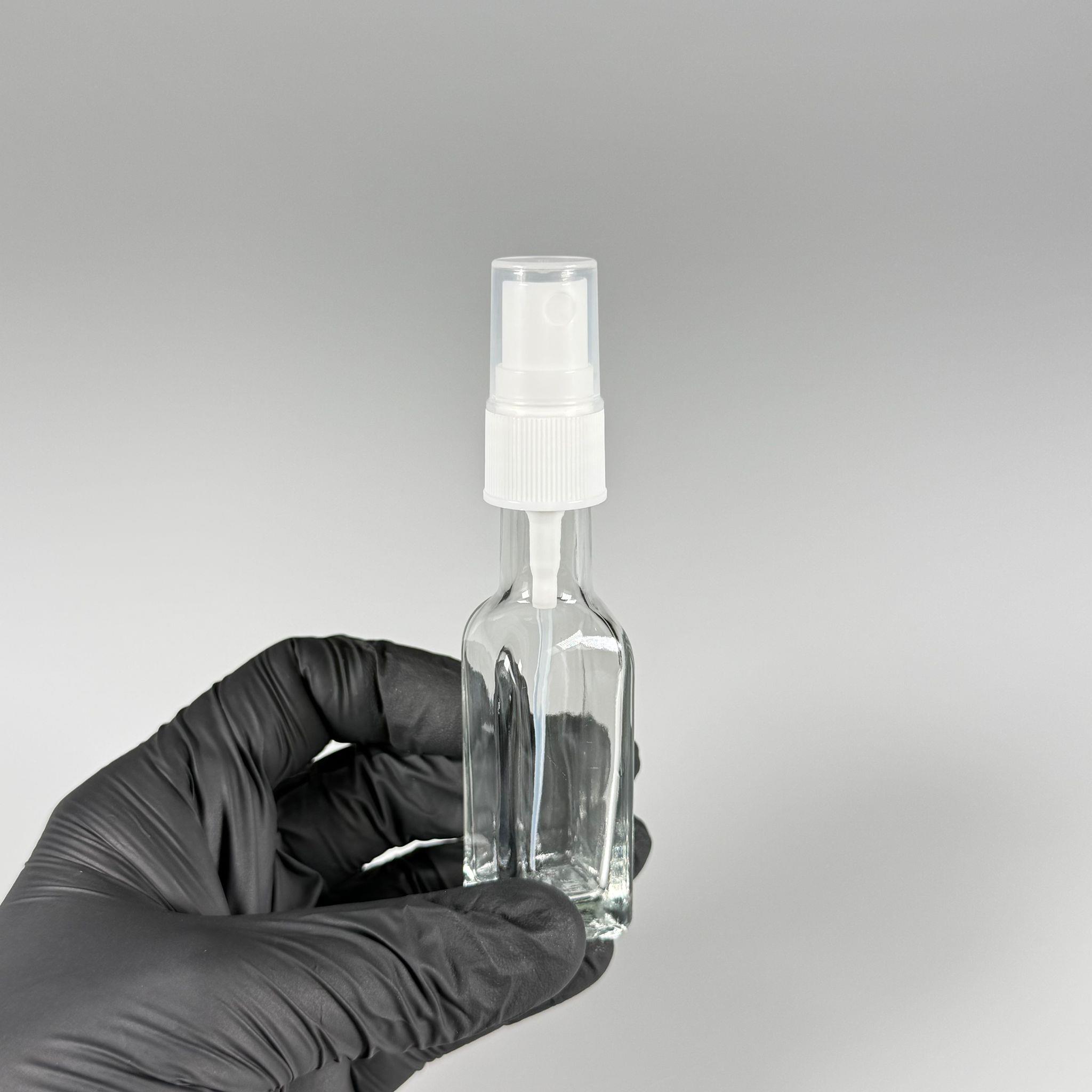 20 CC MARASKA KÖŞELİ SPREYLİ CAM ŞİŞE  - 20 ml kare cam şişe beyaz fısfıslı