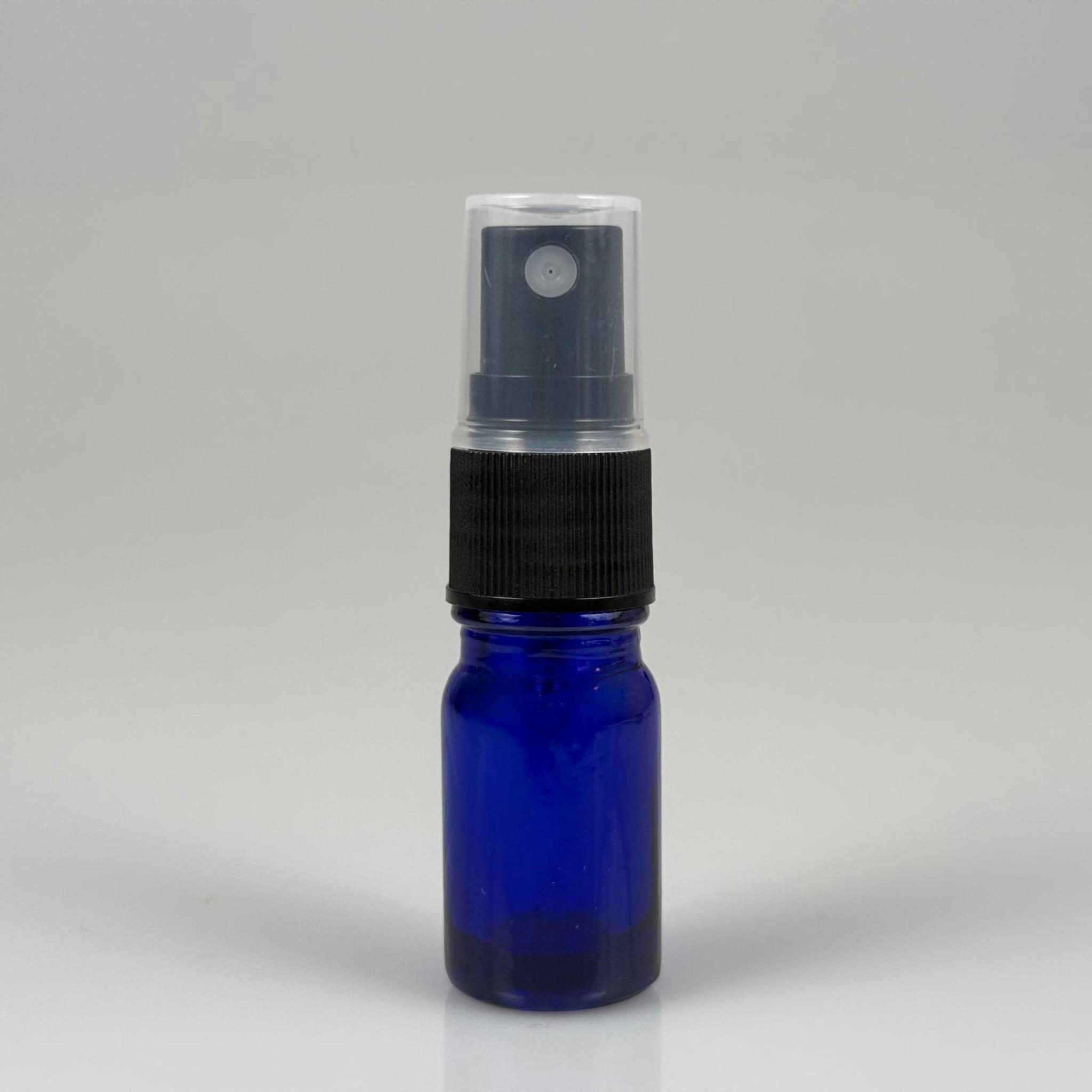 5 CC MAVİ CAM ŞİŞE SİYAH SPREYLİ TAKIM - 5 ML SPREYLİ MAVİ CAM ŞİŞE