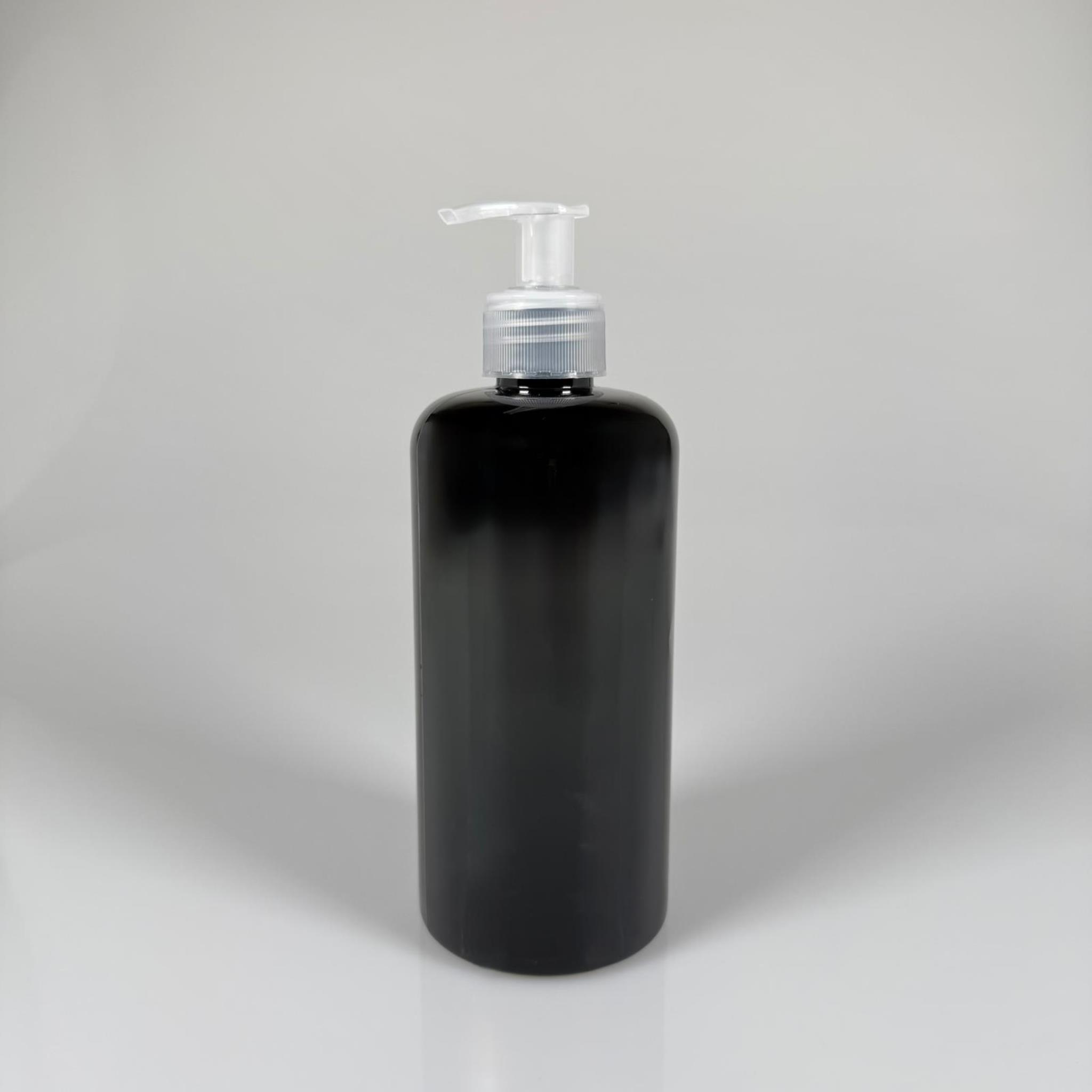 500 CC SİYAH UZUN SİLİNDİR PET ŞİŞE KALIN (26 GR) - ŞEFFAF SIVI SABUN POMPALI - 28 AĞIZ - 500 ML PET ŞİŞE