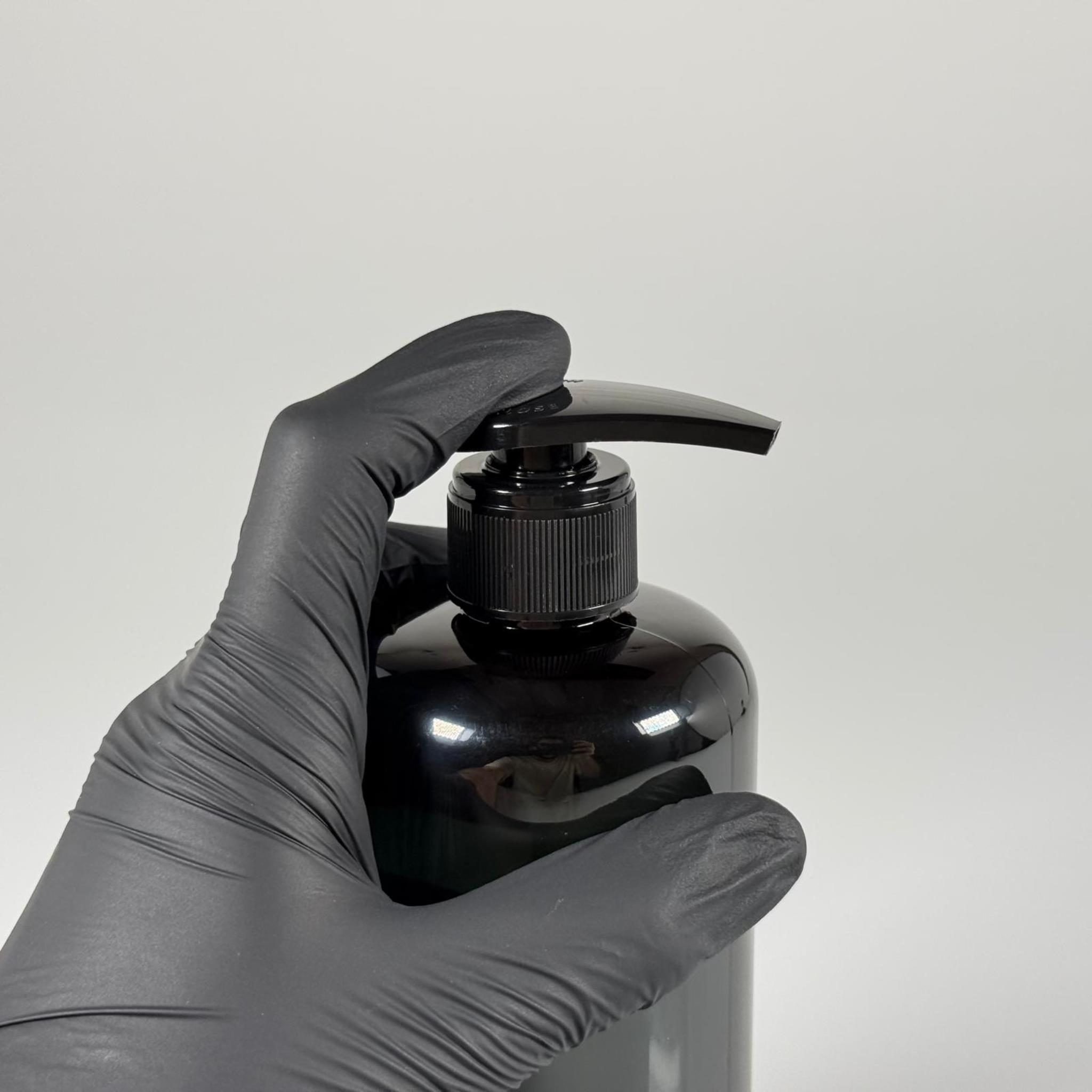 500 CC SİYAH UZUN SİLİNDİR PET ŞİŞE KALIN (26 GR) - SİYAH SIVI SABUN POMPALI - 28 AĞIZ - 500 ML PET ŞİŞE