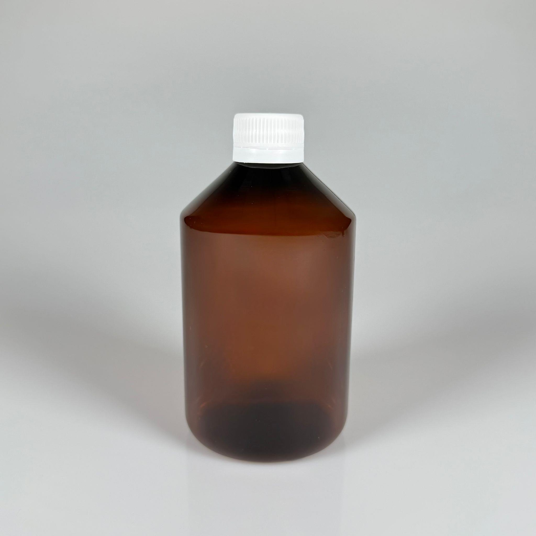 500 CC AMBER SERT PLASTİK ŞİŞE - BEYAZ KİLİTLİ KAPAKLI  - 500 ML KAHVERENGİ PET ŞİŞE