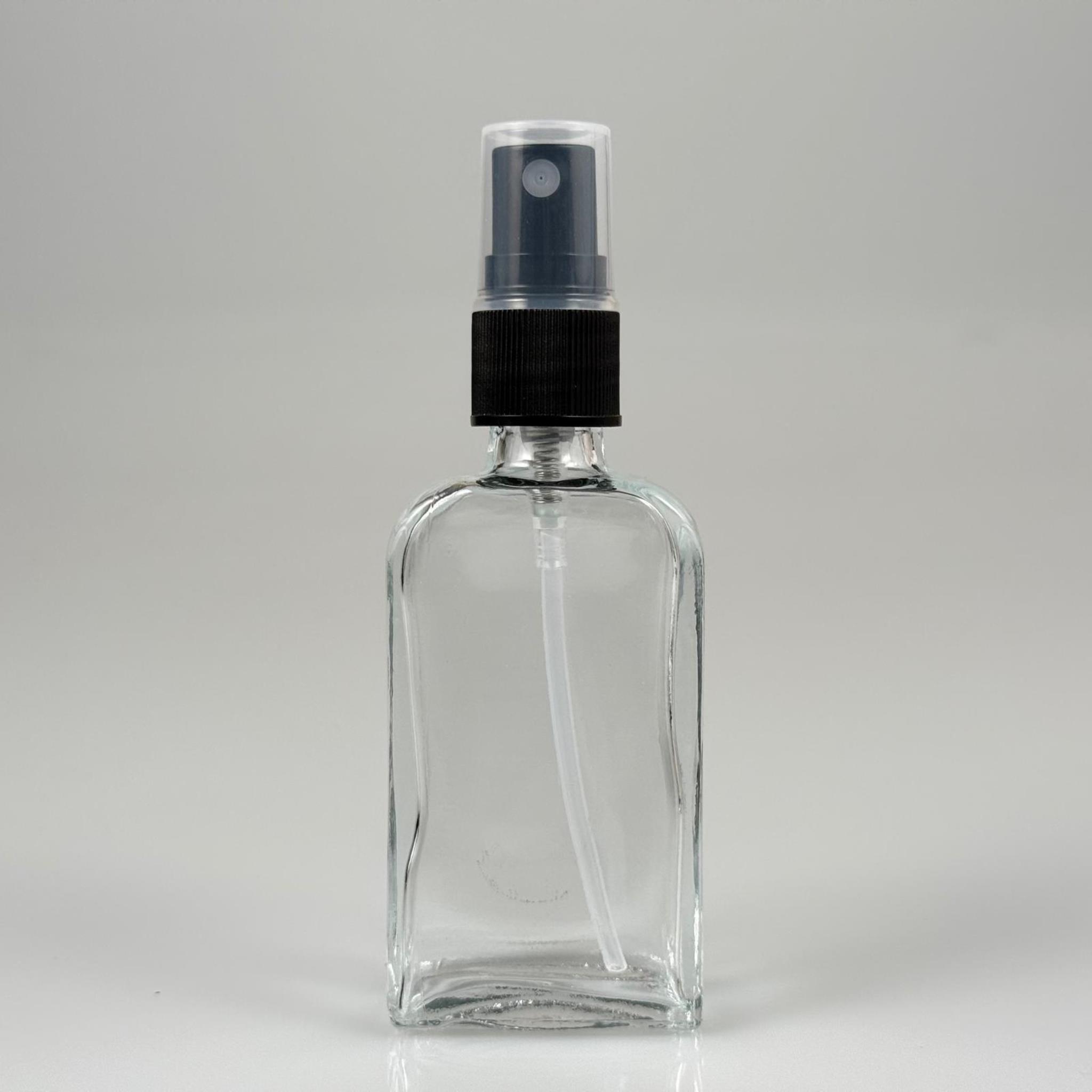 40 CC YASSI DİKDÖRTGEN CAM ŞİŞE - SİYAH SPREYLİ PARFÜM KOLONYA ŞİŞESİ TAKIM - 40 ML PRESTİJLİ ŞİŞE