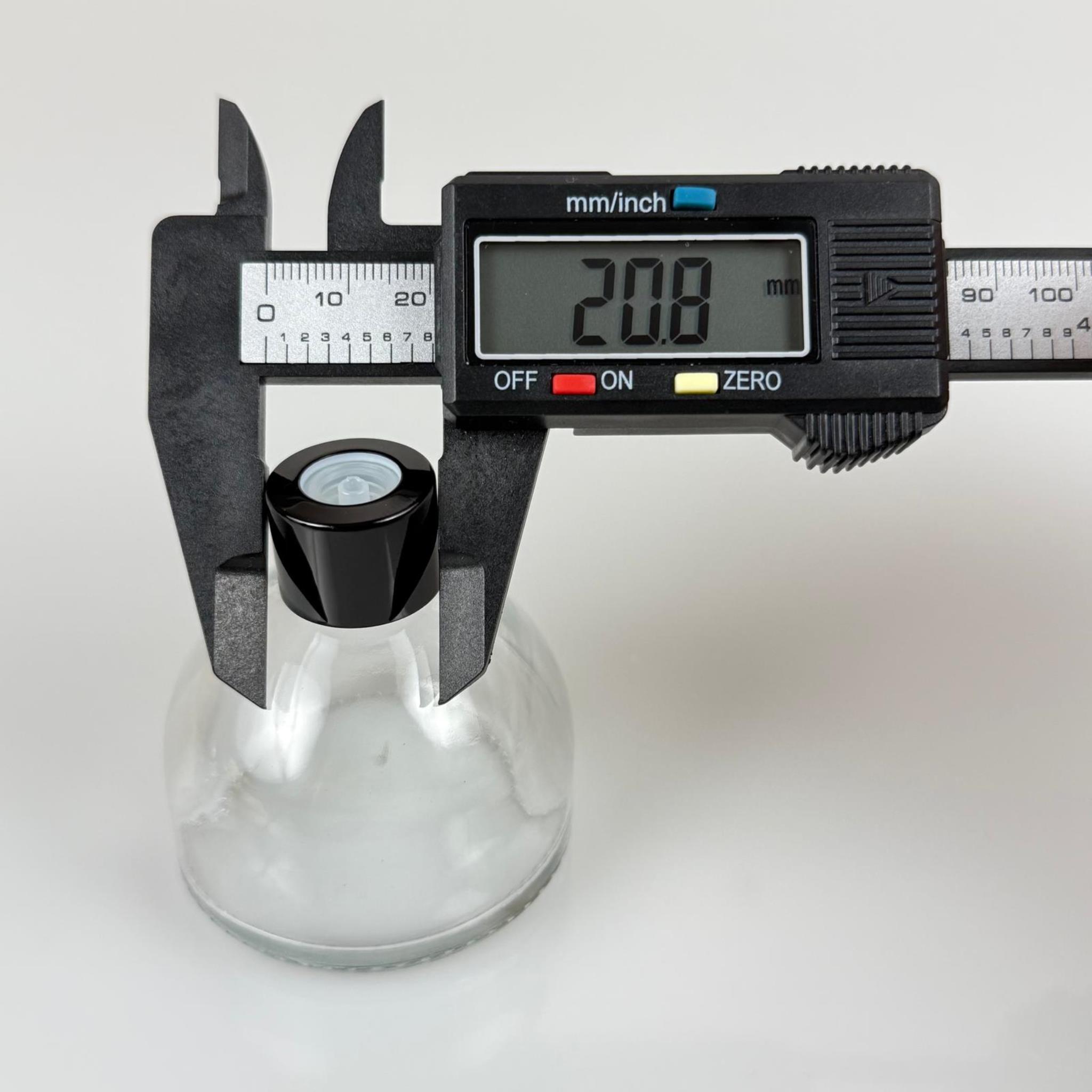 KUBBE MODEL CAM KOLONYA ŞİŞESİ + METAL SİYAH KAPAK + TIPA - 50 ML - HEDİYELİK KOLONYA ŞİŞELERİ