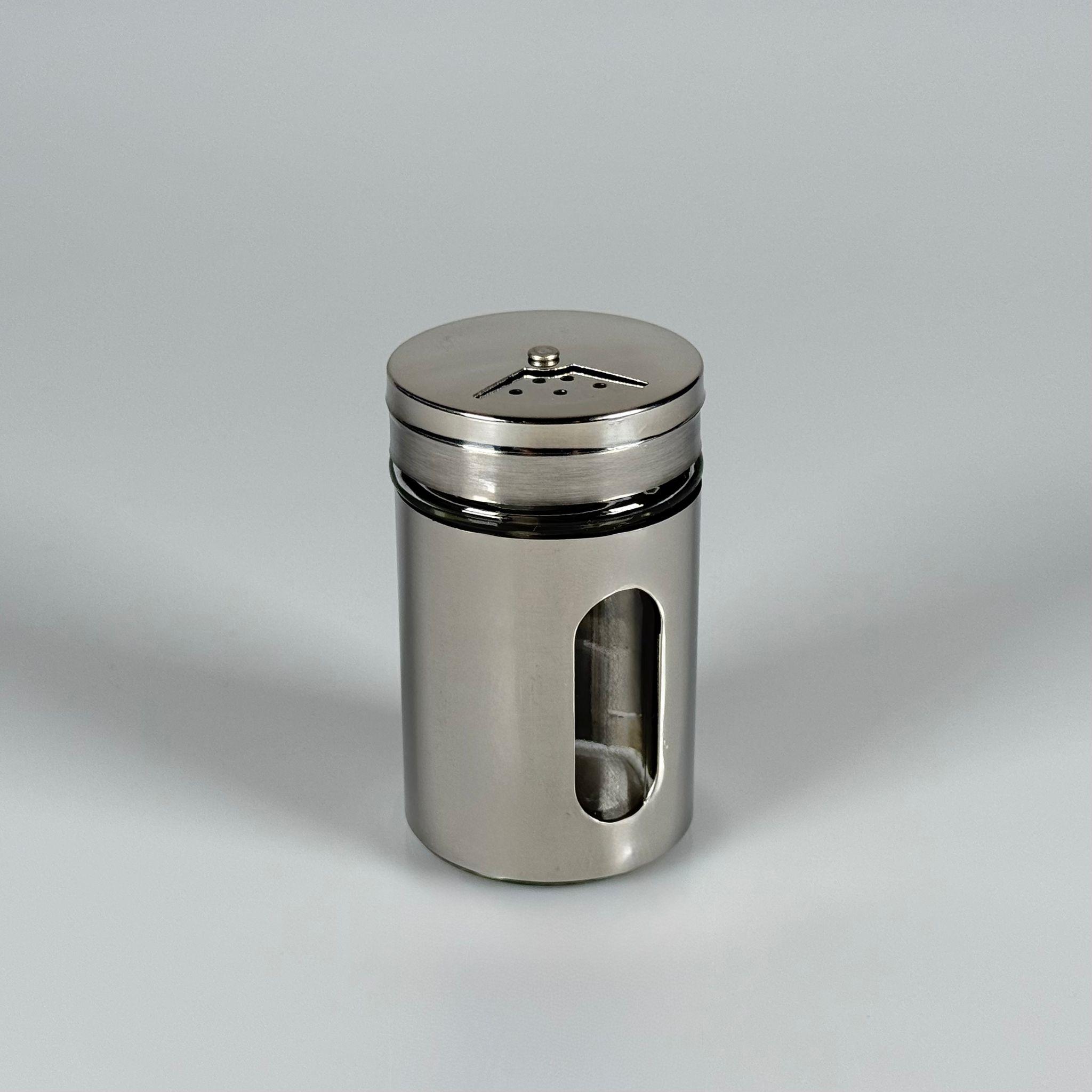 METAL BAHARATLIK (İÇİ CAM) - UFAK BOY - ÇELİK BAHARATLIK, TUZLUK