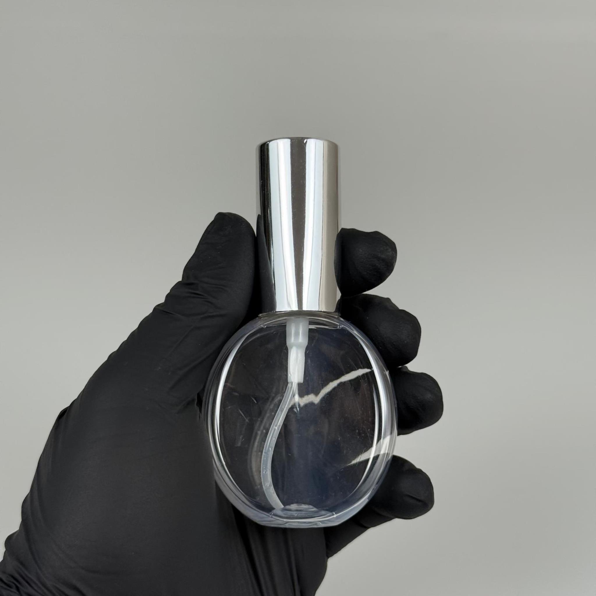 40 ML PET KOLONYA, PARFÜM VB ŞİŞELERİ - METAL ALÜMİNYUM GÜMÜŞ KAPAK + VİDALI SPREY + 40 CC YUVARLAK ŞİŞE SET TAKIM