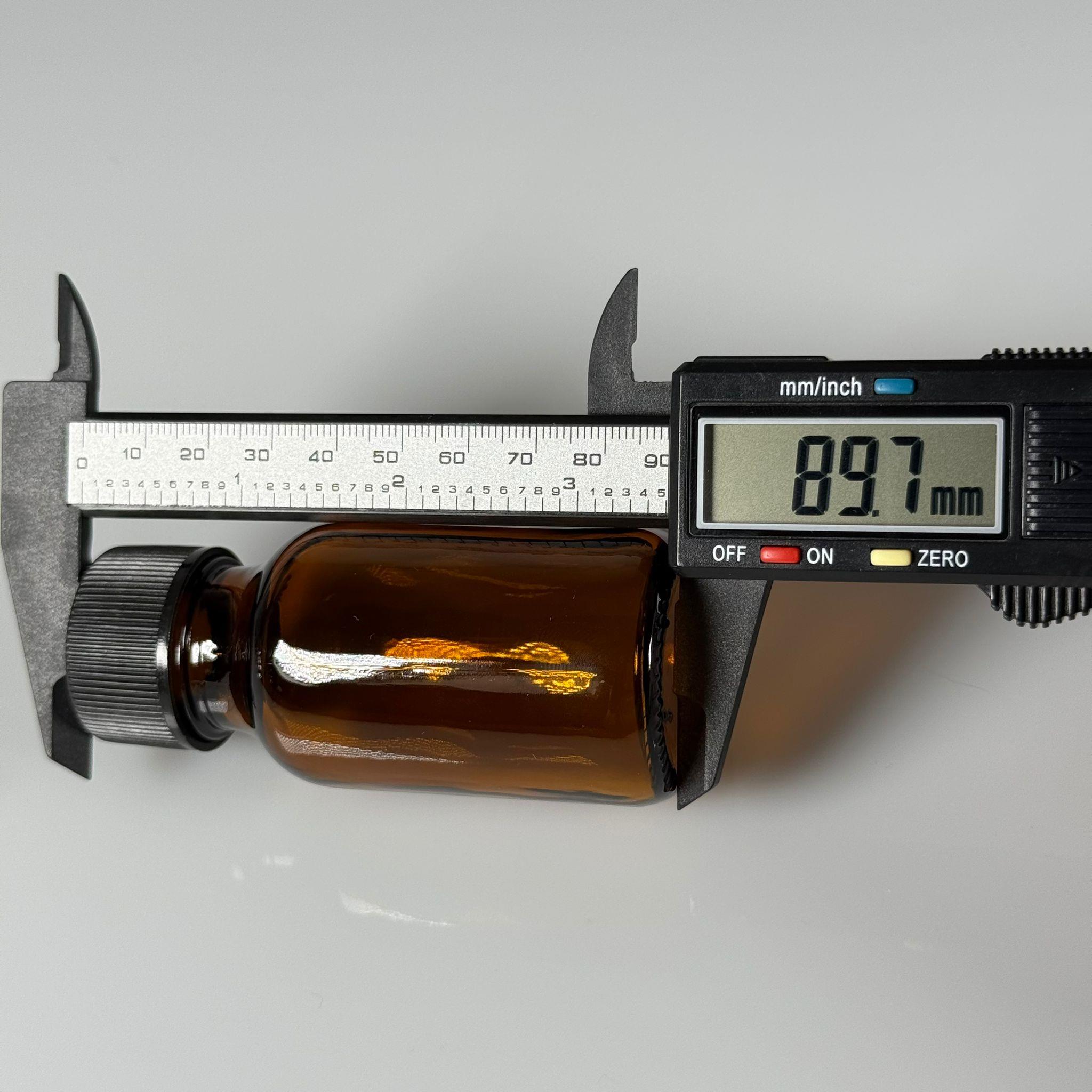 50 ML DOLUMU KOLAY, GENİŞ AĞIZLI İÇTEN DAMLALIKLI ŞİŞE (28 MM AĞIZ)  - 50 CC SİYAH CONTALI KAPAKLI İÇTEN DAMLALIKLI CAM ECZA ŞİŞESİ - AMBER KAHVERENGİ