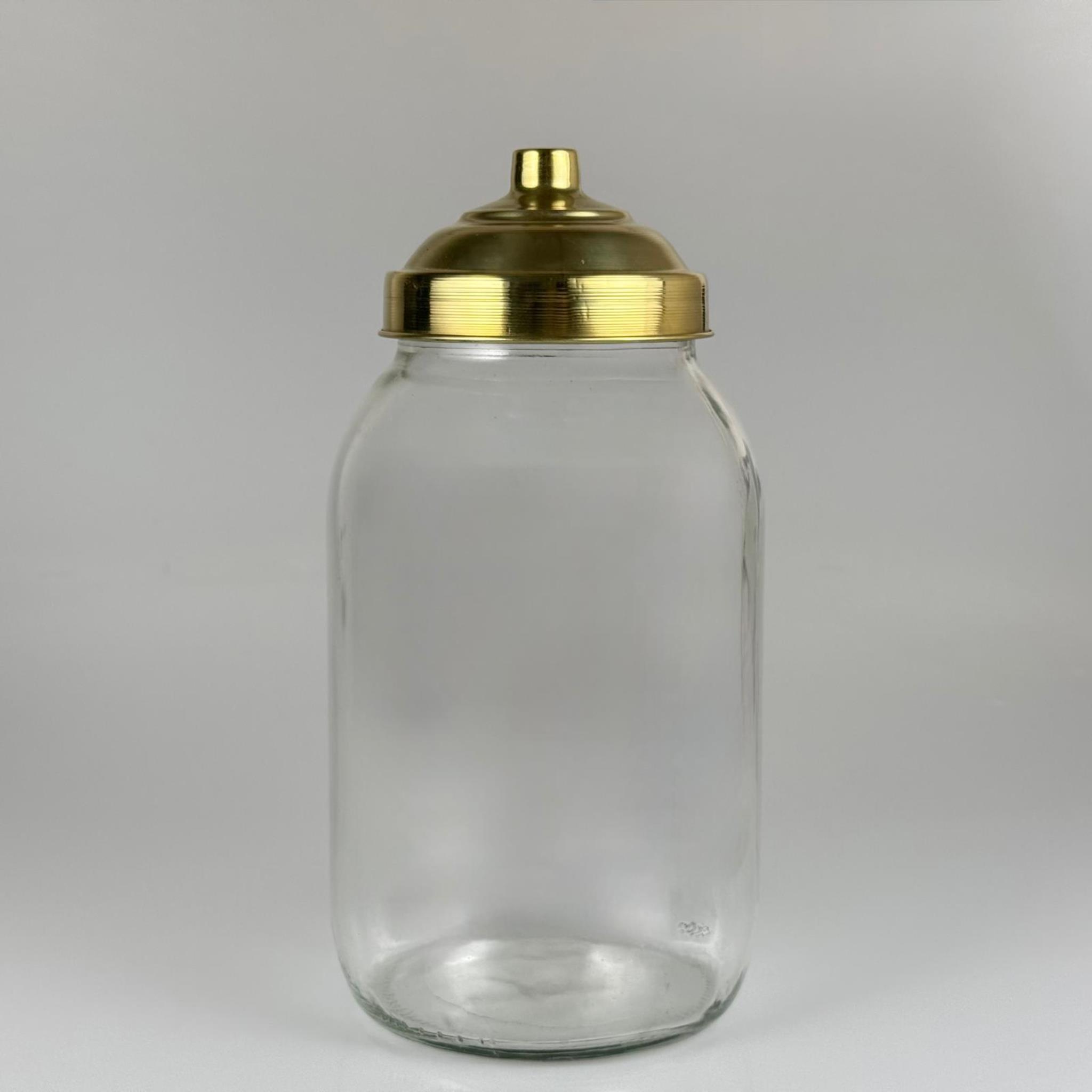 AKTAR, BAKKALİYE, TEŞHİR İÇİN NOSTALJİ PİRİNÇ KAPAKLI CAM KAVANOZ - 3000 ML