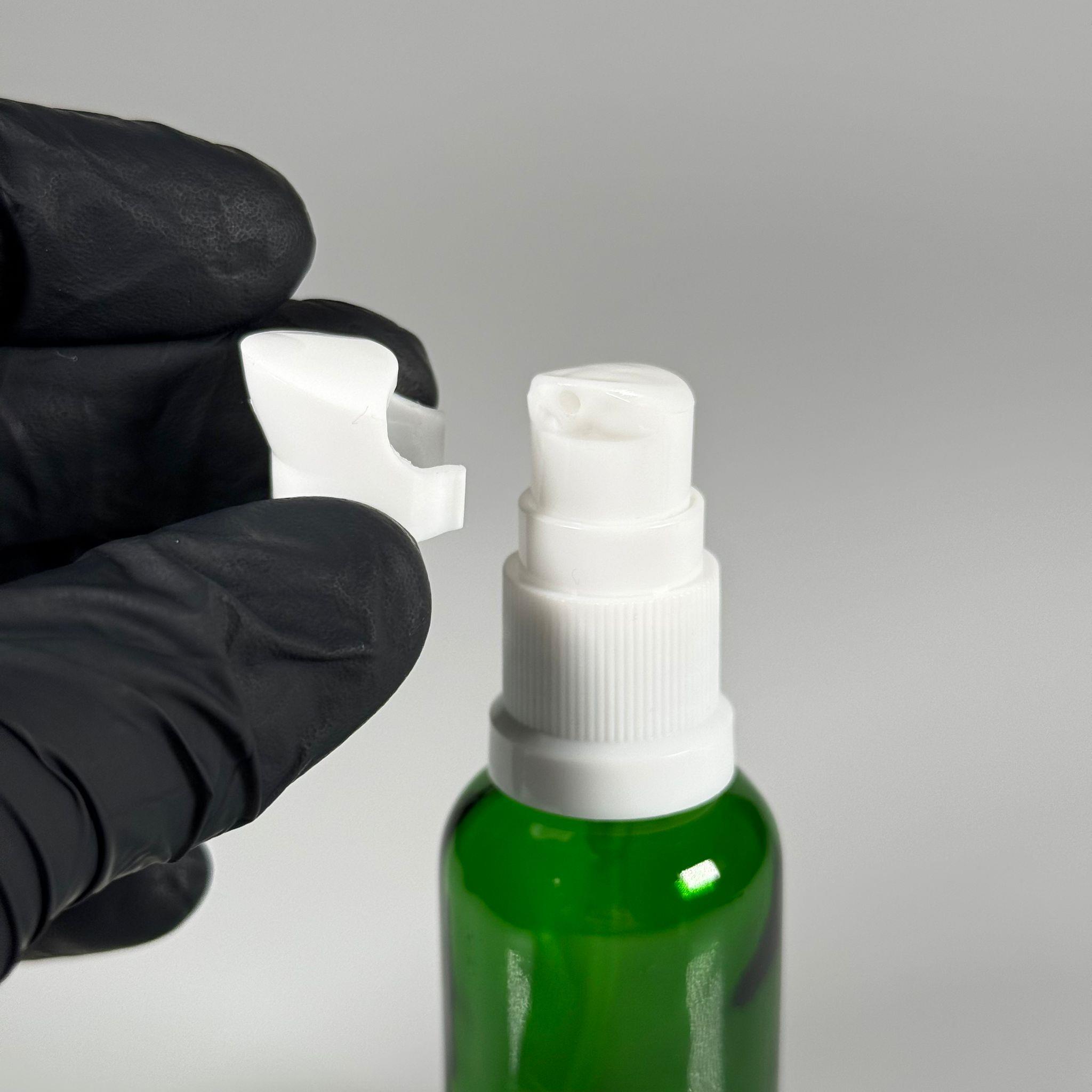 30 CC YEŞİL CAM ŞİŞE - SIZDIRMAZ ETEKLİ BEYAZ LOSYON POMPALI TAKIM - 30 ML LOSYON ŞİŞESİ - YAĞ, KREM GİBİ YOĞUN KIVAMLI SIVILAR İÇİN CAM AMBALAJ