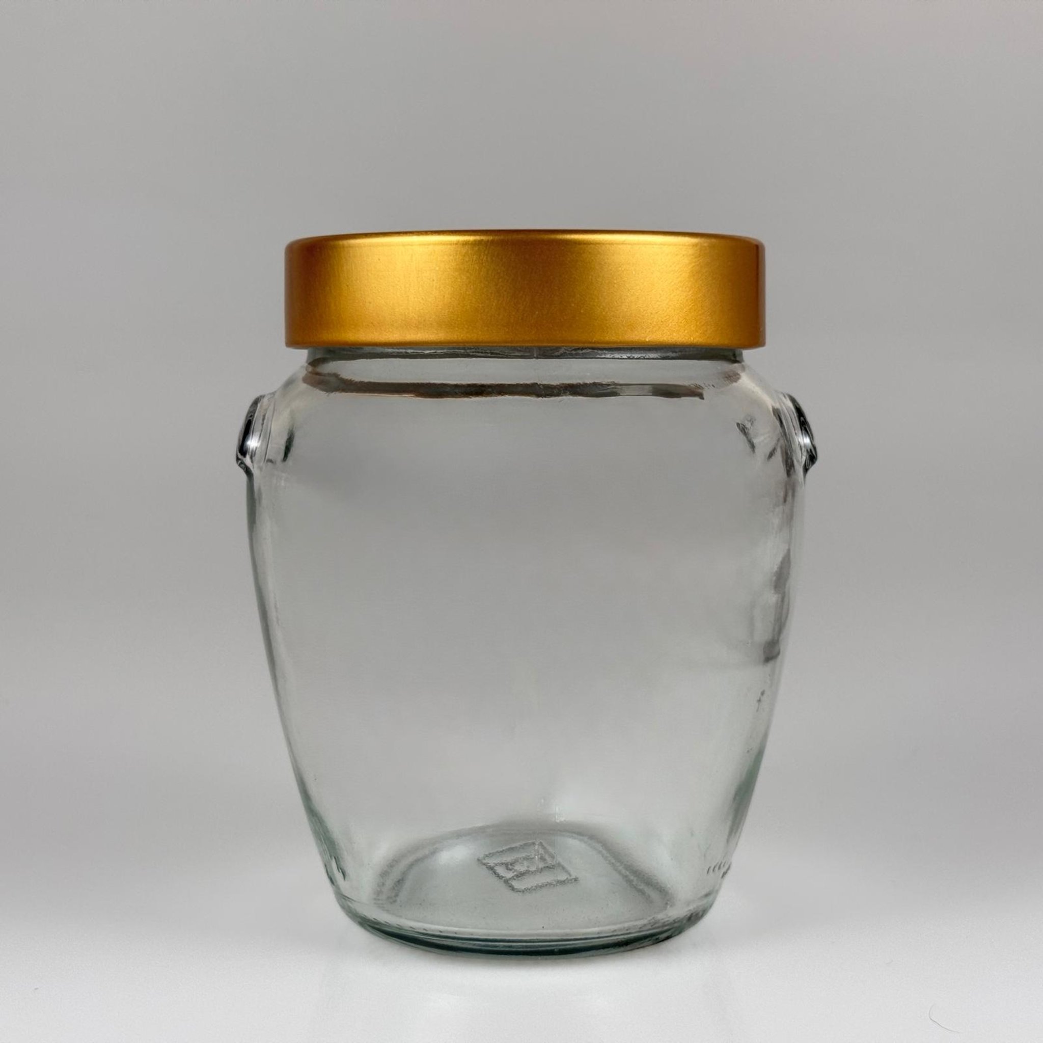 580 CC KULPLU CAM KAVANOZ- DERİN GOLD AKILLI KAPAKLI - 580 CC VASO ORCIO KAVANOZ