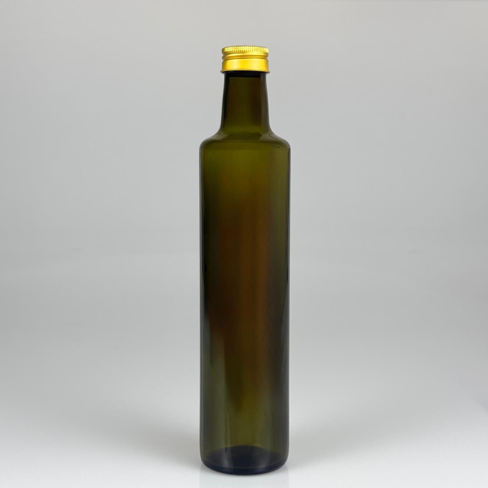 500 CC YEŞİL DORİKA CAM ŞİŞE - GOLD METAL ALÜMİNYUM KAPAKLI - 500 ML DORİKA YAĞ ŞİŞESİ - SİRKE ŞİŞESİ