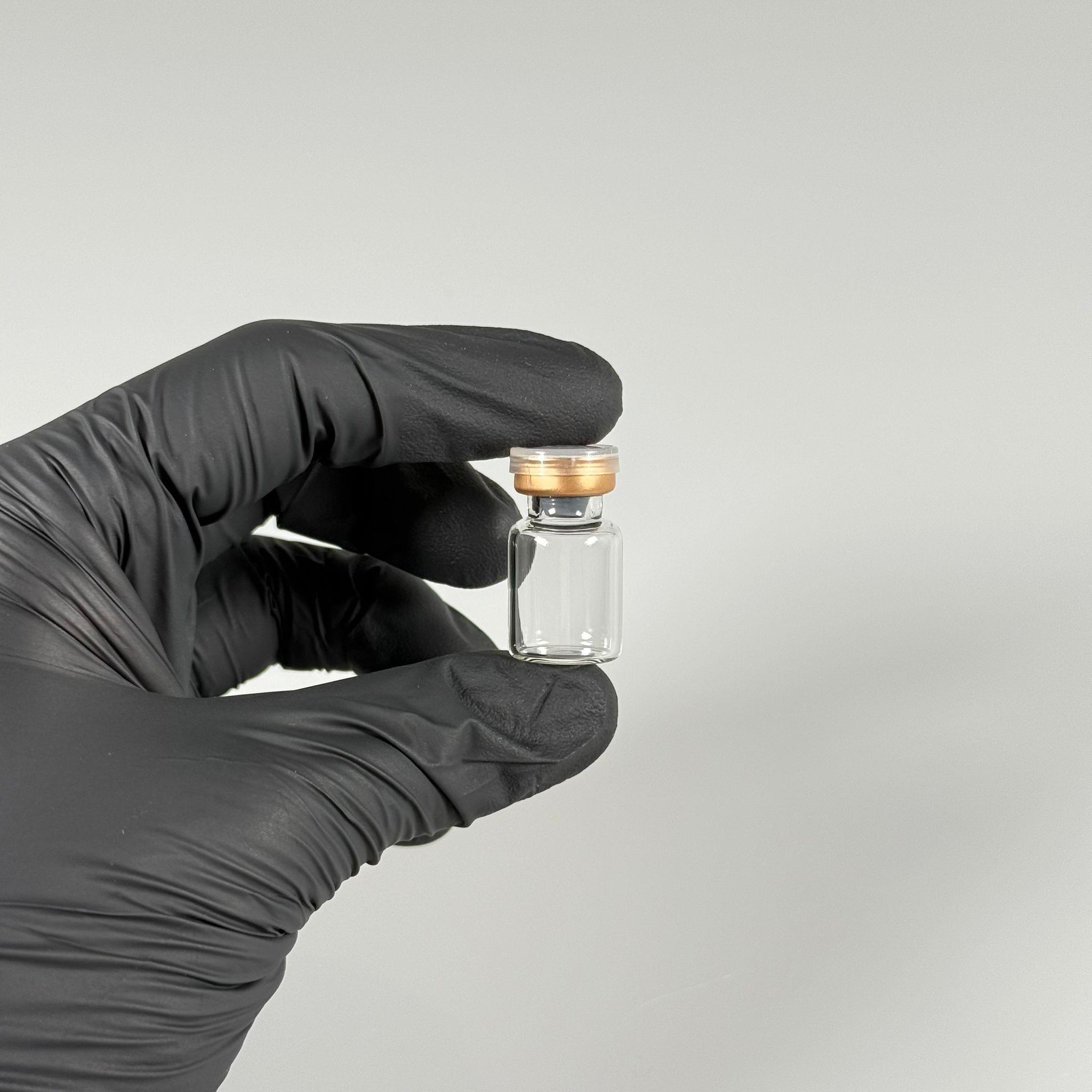 2 ML vial flakon şişe - 13 ağız 2 cc şeffaf cam ilaç şişesi + kauçuk butil enjektör tıpası + gold alüminyum kapaklı takım