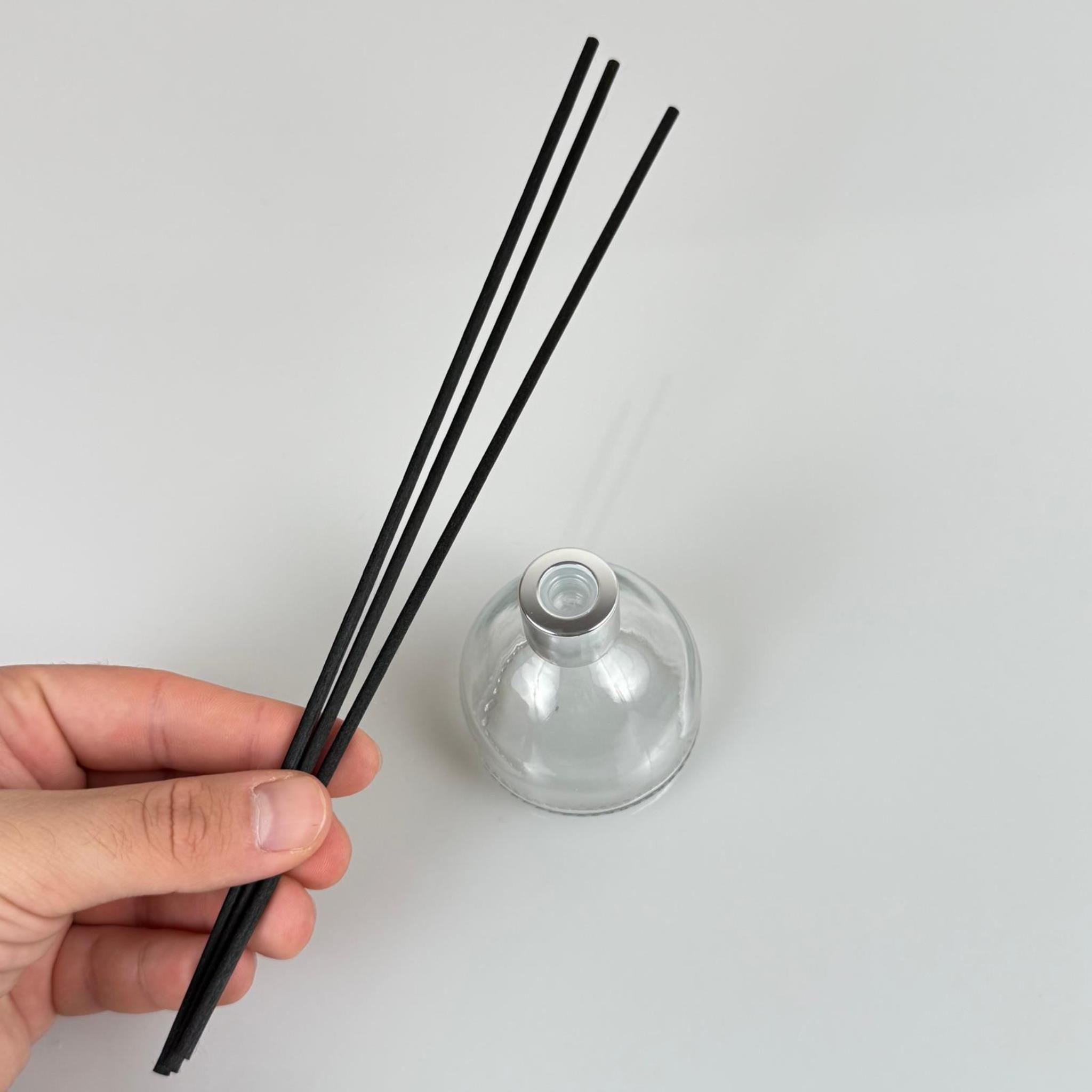 KUBBE MODEL CAM BAMBU ODA KOKUSU ŞİŞESİ + METAL GÜMÜŞ KAPAK + TIPA + 3 ADET FİBER BAMBU ÇUBUK - 50 ML SET TAKIM - HEDİYELİK PROMOSYON DİFFUSER ŞİŞELERİ