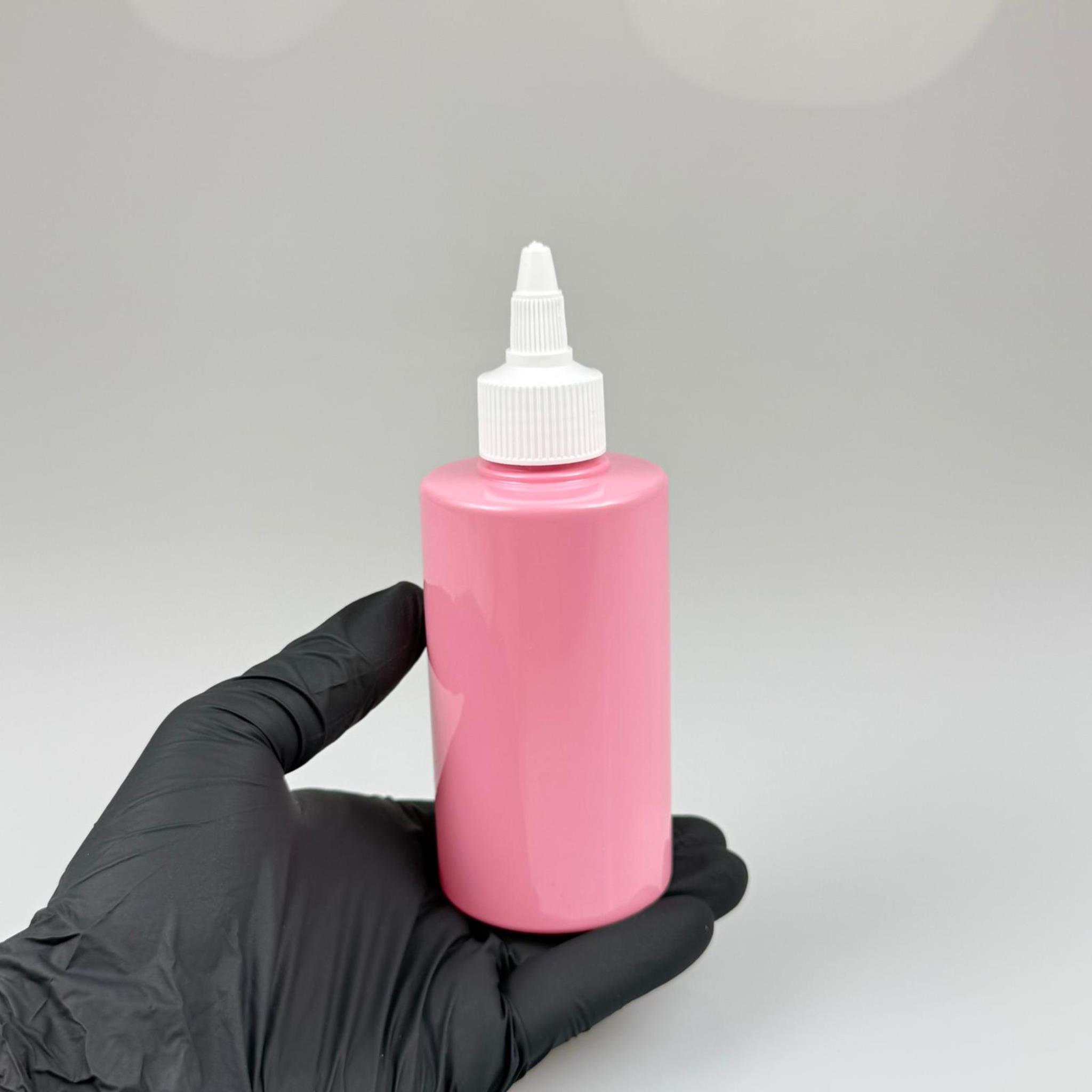 YAĞ, SOS, ACI SOS, SİRKE, SRIRACHA, MÜREKKEP, TUTKAL AKITICI VB BOŞ ŞİŞELERİ - BEYAZ SİVRİ TWİST AKITICI KAPAK + 200 ML KÜT PEMBE SERT PET PLASTİK ŞİŞE TAKIM