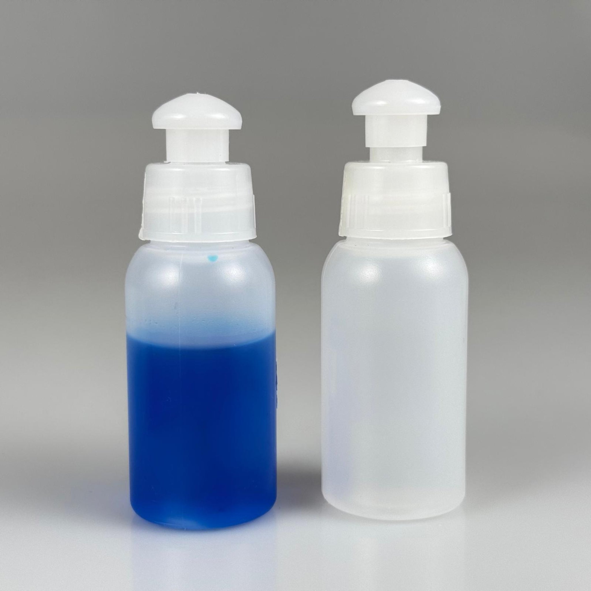50 ML SIKILABİLİR YUMUŞAK POLİETİLEN PE PLASTİK ŞİŞE - ŞEFFAF PUSH PULL ŞAMPUAN AKITICI - 50 cc sos, yağ, kartuş, mürekkep vb için boş şişeler