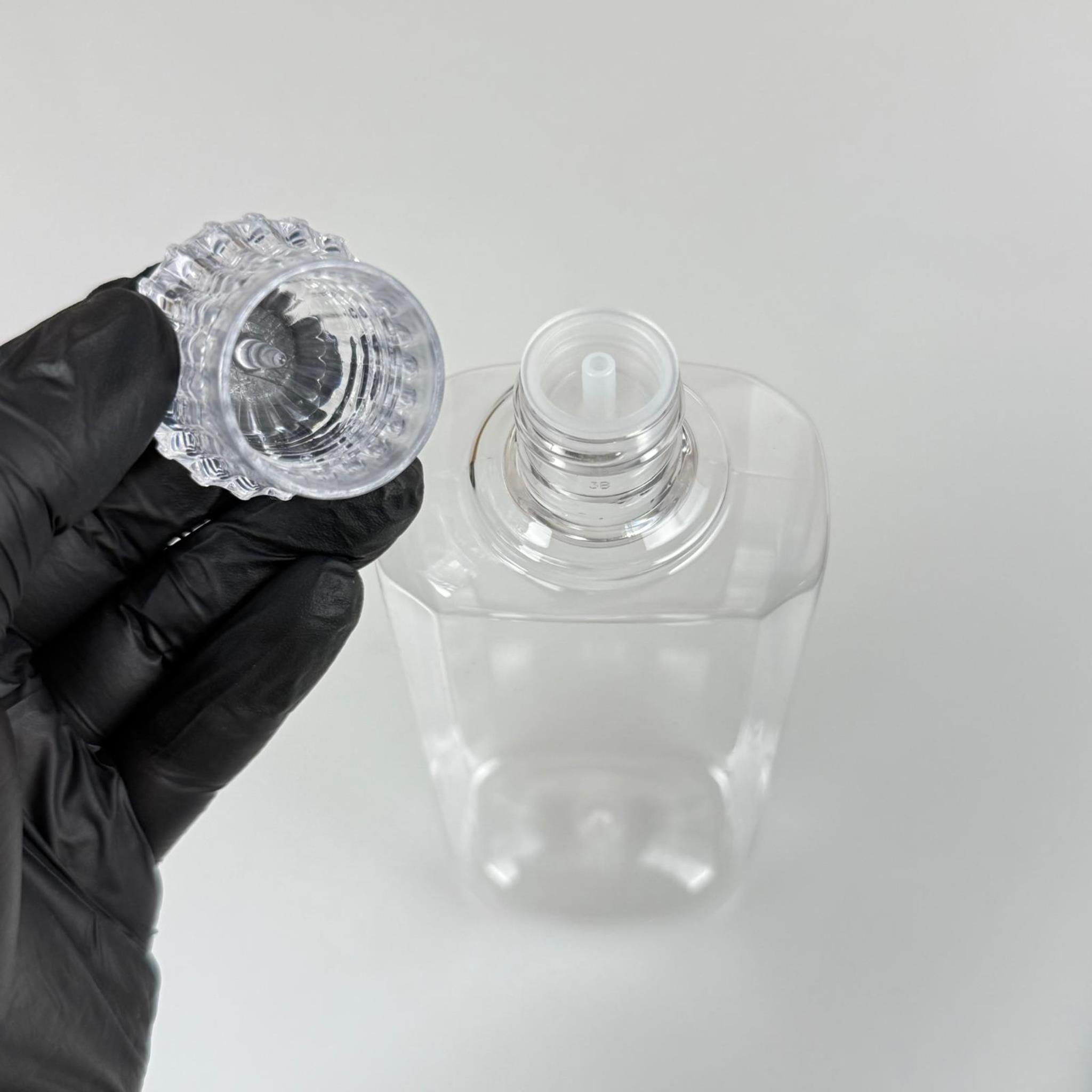 400 CC YASSI MODEL PET ŞİŞE - KRİSTAL KAPAKLI TIPALI - 400 ML PLASTİK KOLONYA ŞİŞESİ