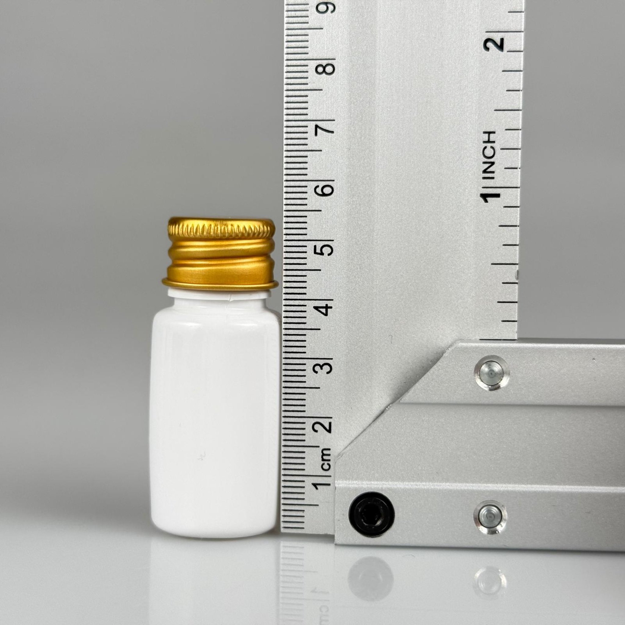10 CC BEYAZ PET SHOT ŞİŞE - KÖPÜK CONTALI GOLD ALÜMİNYUM METAL KAPAKLI + KÖR TIPALI TAKIM - 10 ML PLASTİK ŞİŞE