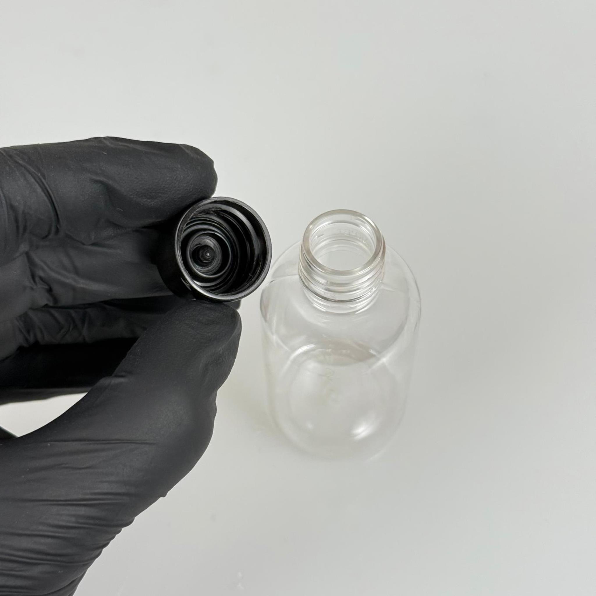 50 ML CONTALI KAPAKLI PET ŞİŞE - 50 CC SİYAH KAPAKLI TOMBUL PLASTİK ŞİŞE