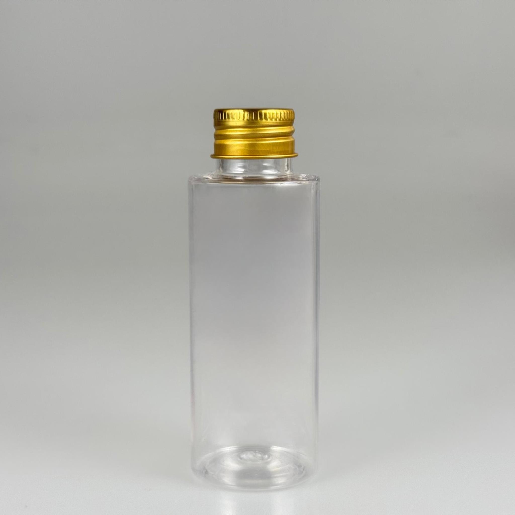 100 CC SİLİNDİR KESKİN KÜT MODEL SERT (17 GR) PET ŞİŞE 24 AĞIZ + KÖPÜK CONTALI GOLD METAL ALÜMİNYUM KAPAK TAKIM - 100 ML KAPAKLI PLASTİK ŞİŞELER
