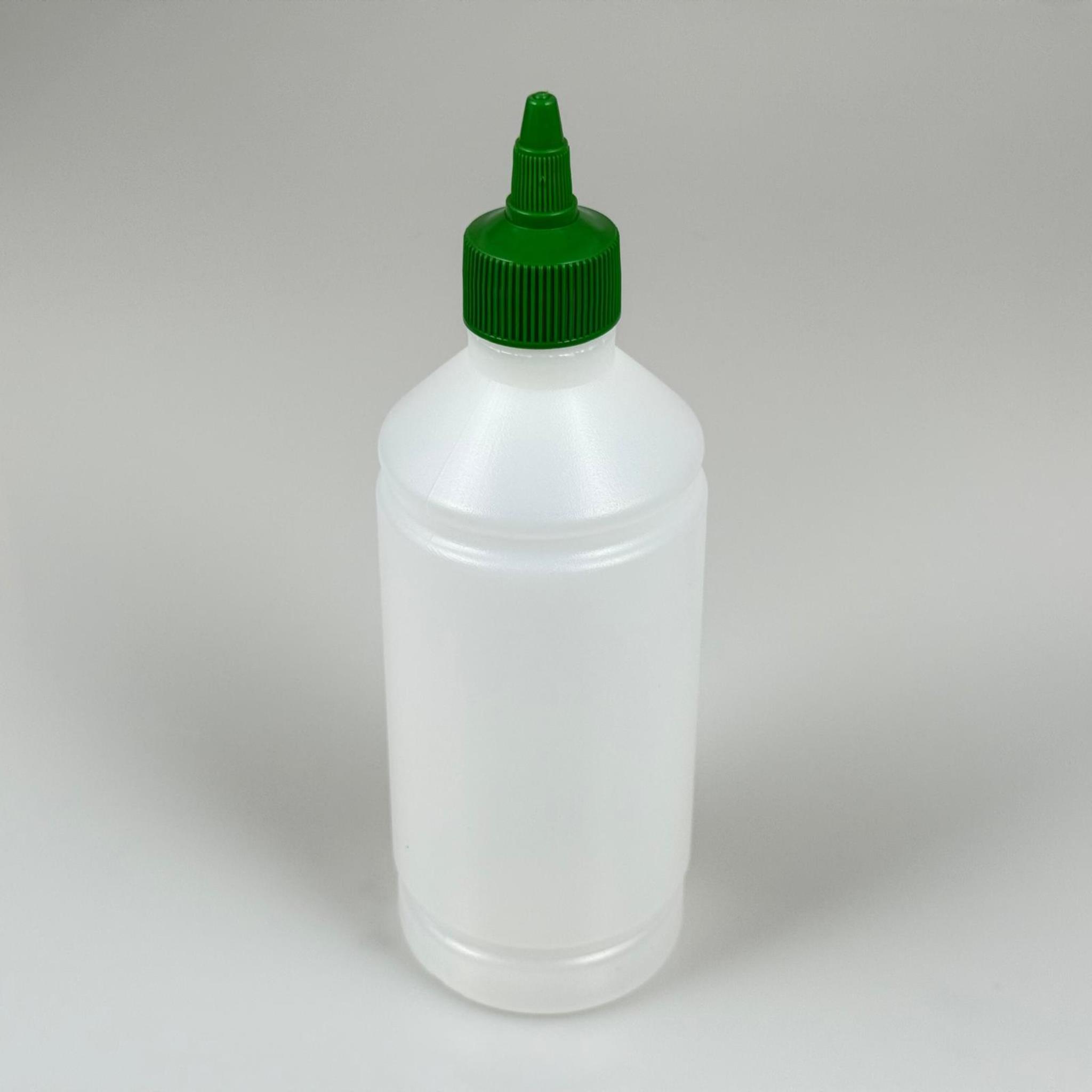 ZEYTİNYAĞI, SOS, ACI SOS, SİRKE, SRIRACHA VB BOŞ ŞİŞELERİ - YEŞİL SİVRİ TWİST AKITICI KAPAK + 500 ML NATÜREL POLİETİLEN PLASTİK ŞİŞE TAKIM