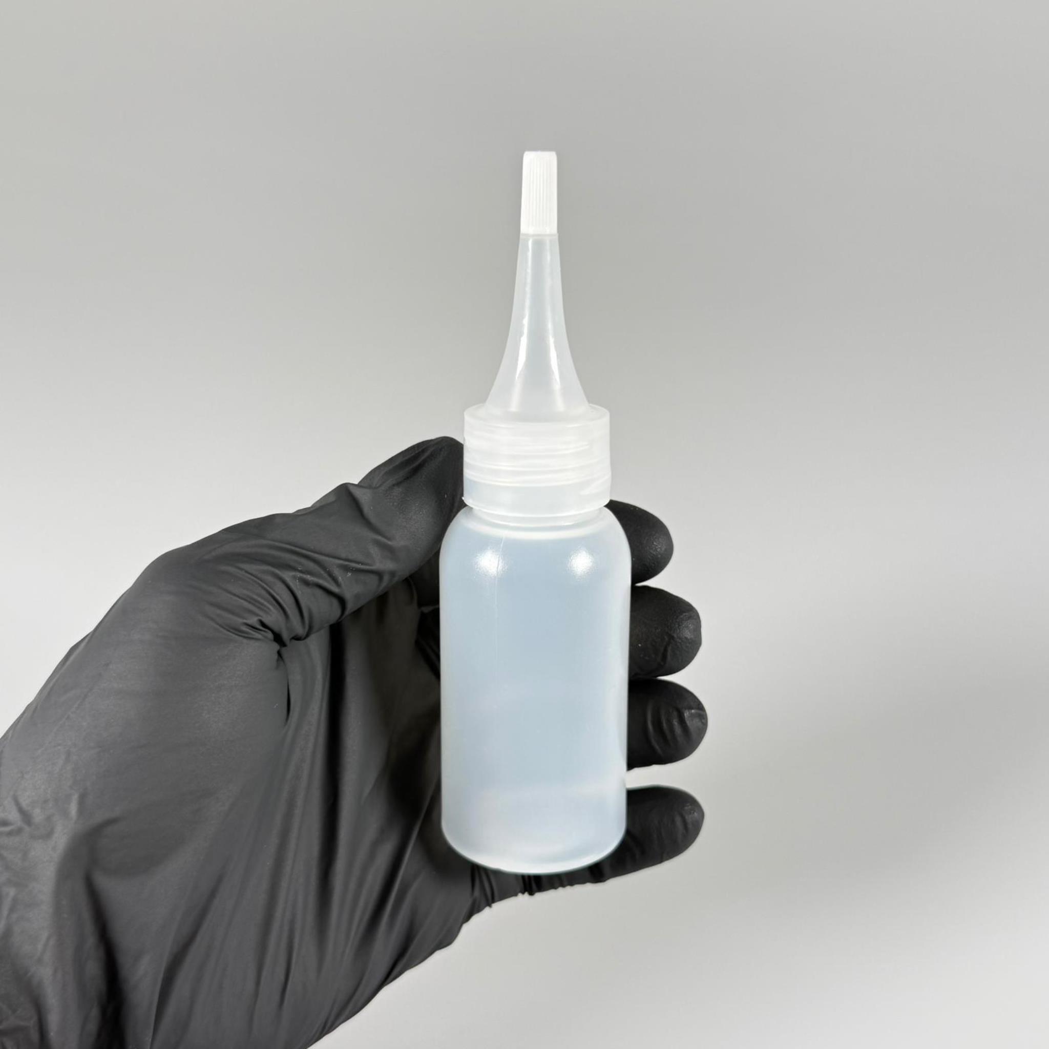 50 ML SIKILABİLİR YUMUŞAK POLİETİLEN PE PLASTİK ŞİŞE - ŞEFFAF SİVRİ AKITICI KAPAKLI - 50 cc sos, yağ, kartuş, mürekkep vb için boş şişeler