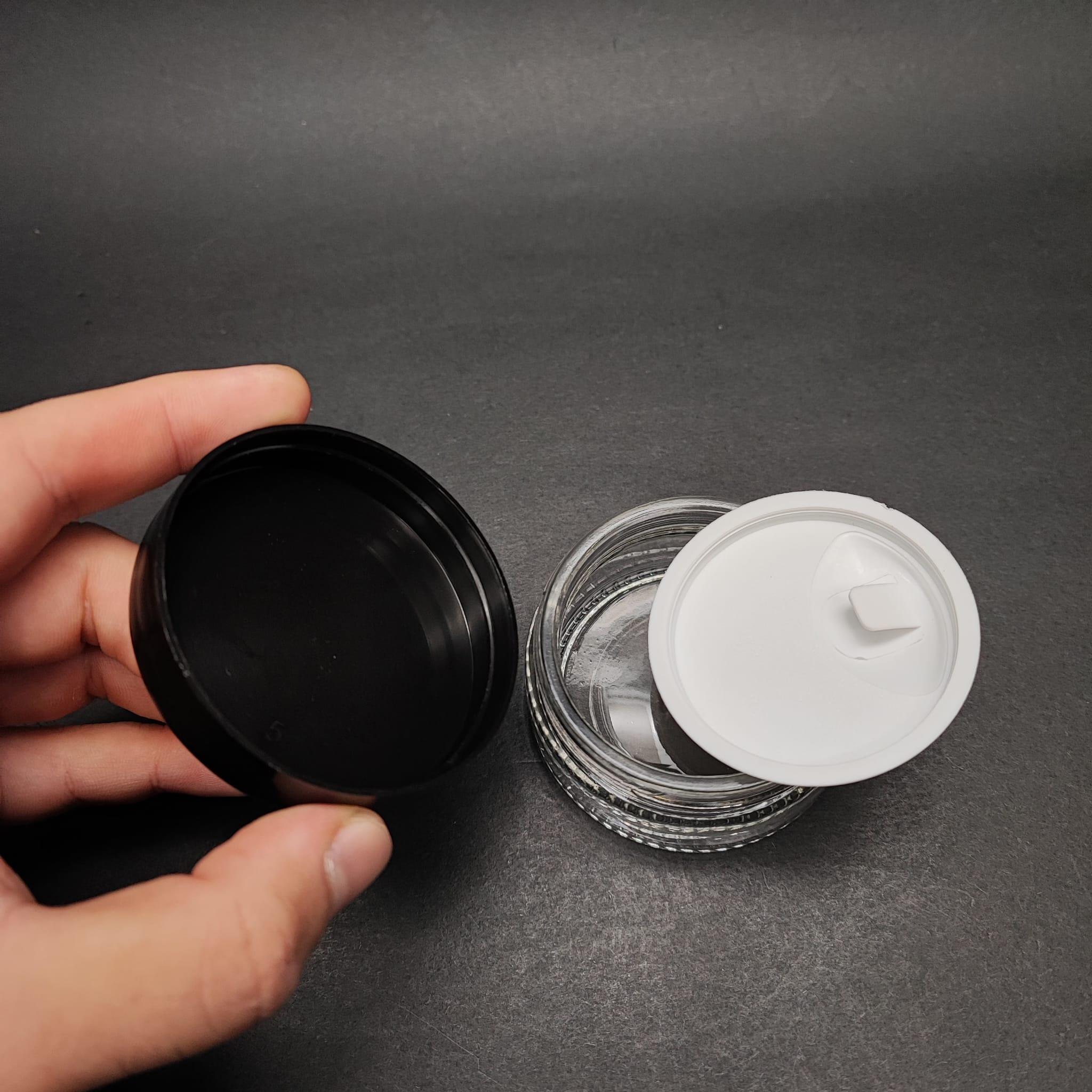 50 ML CAM KREM KAVANOZU + İÇ TIPA + SİYAH KAPAK - 50 CC PAŞABAHÇE KREM KAVANOZLARI