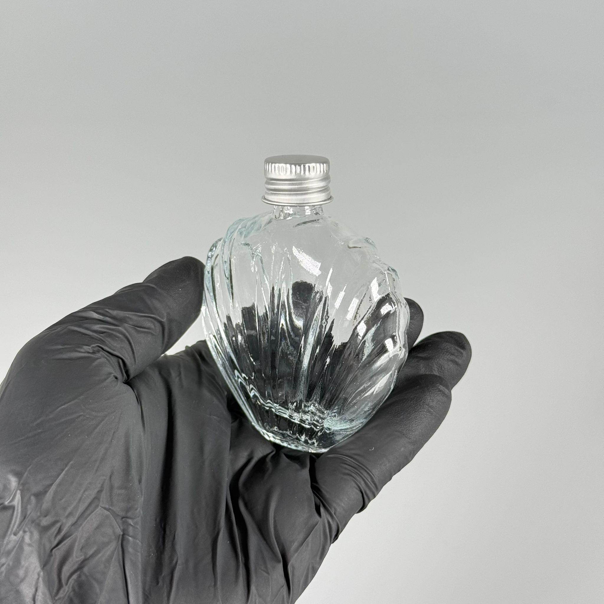 45 CC İSTİRİDYE MODEL CAM ŞİŞE - GÜMÜŞ METAL KAPAKLI - 45 ML PRESTİJLİ ŞİŞE