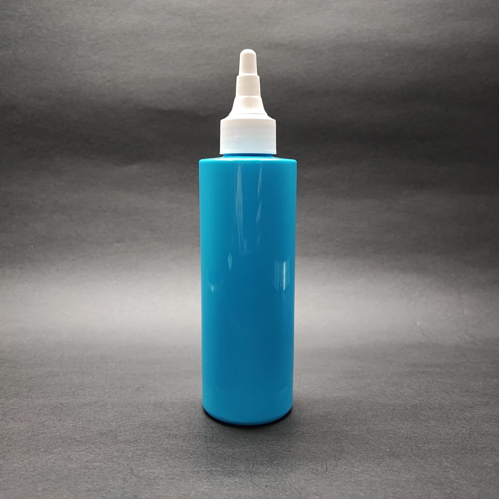200 CC KÜT BOYUNLU UZUN SİLİNDİR PET ŞİŞE (24 GR) - AKITICI ASANSÖR BEYAZ KAPAKLI - 200 ML PLASTİK ŞİŞE - MAVİ